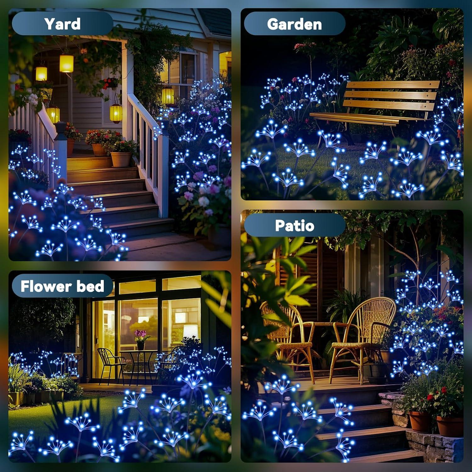 Luces de Jardín Solares YaaFen 2 Paquete Estrella Azul