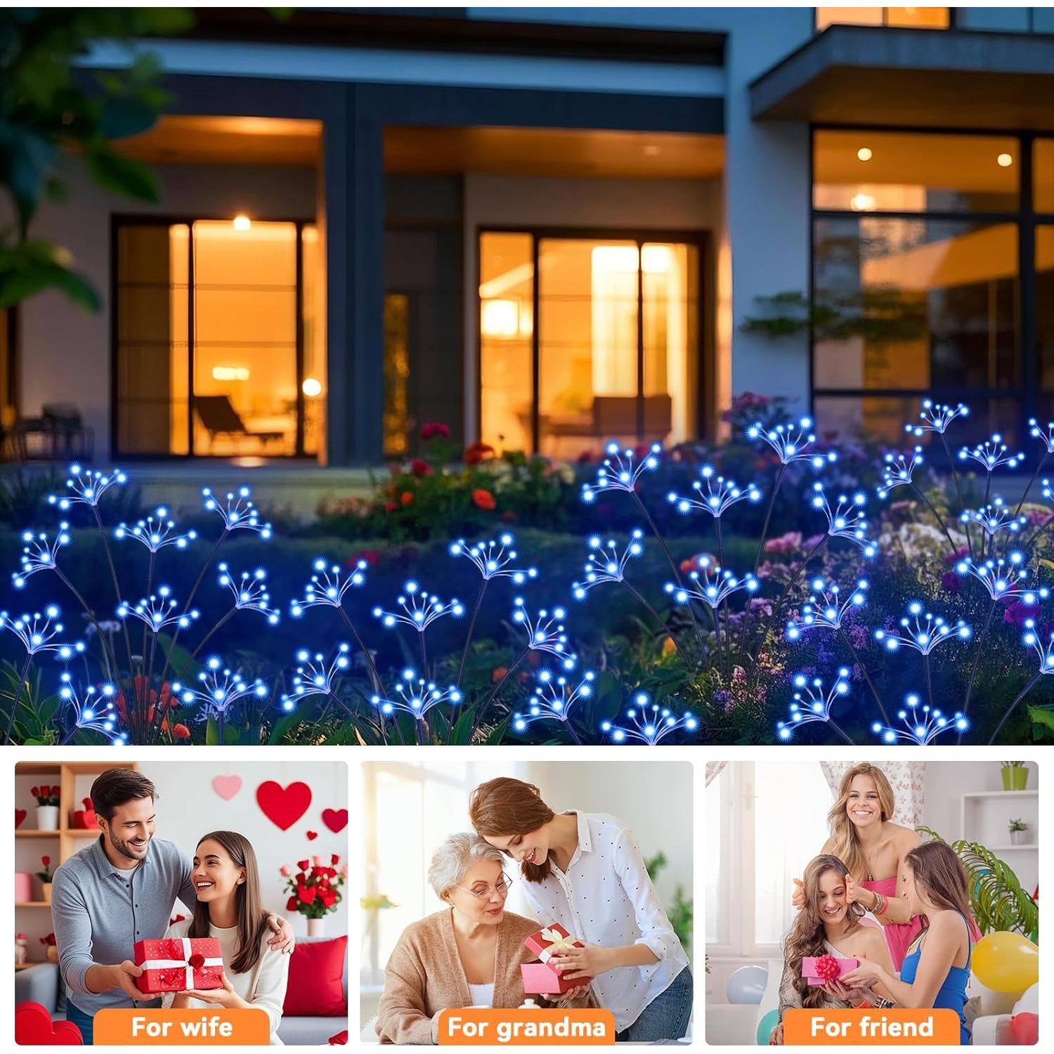 Luces de Jardín Solares YaaFen 2 Paquete Estrella Azul