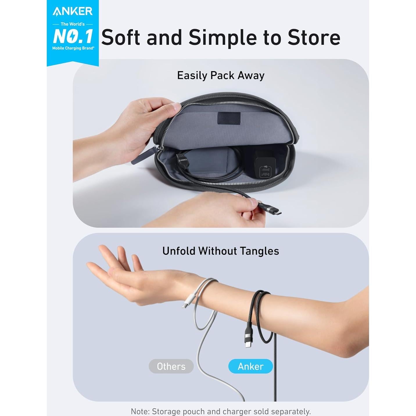 Cable USB A a USB C Anker 91.44 cm Trenzado Reciclado