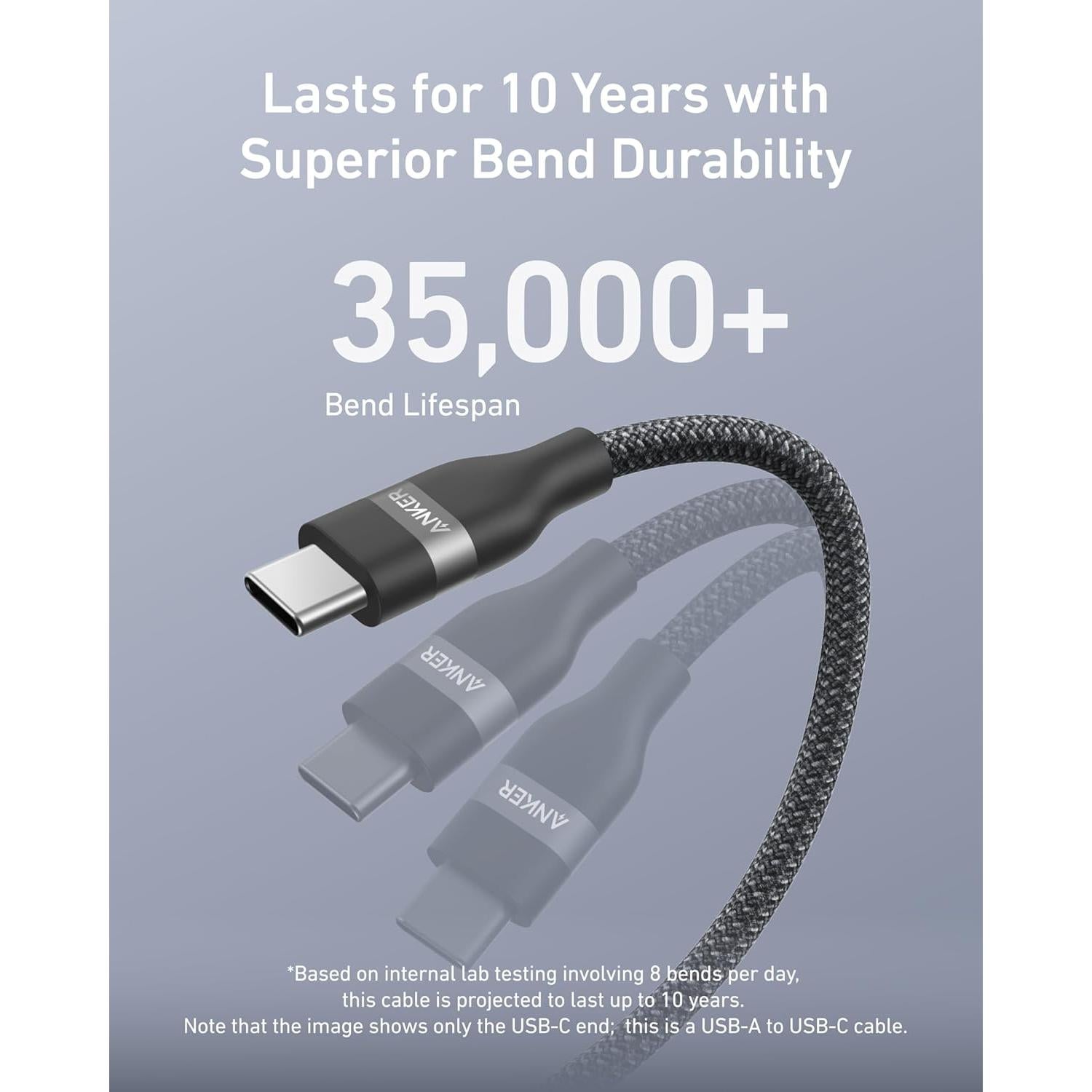 Cable USB A a USB C Anker 91.44 cm Trenzado Reciclado