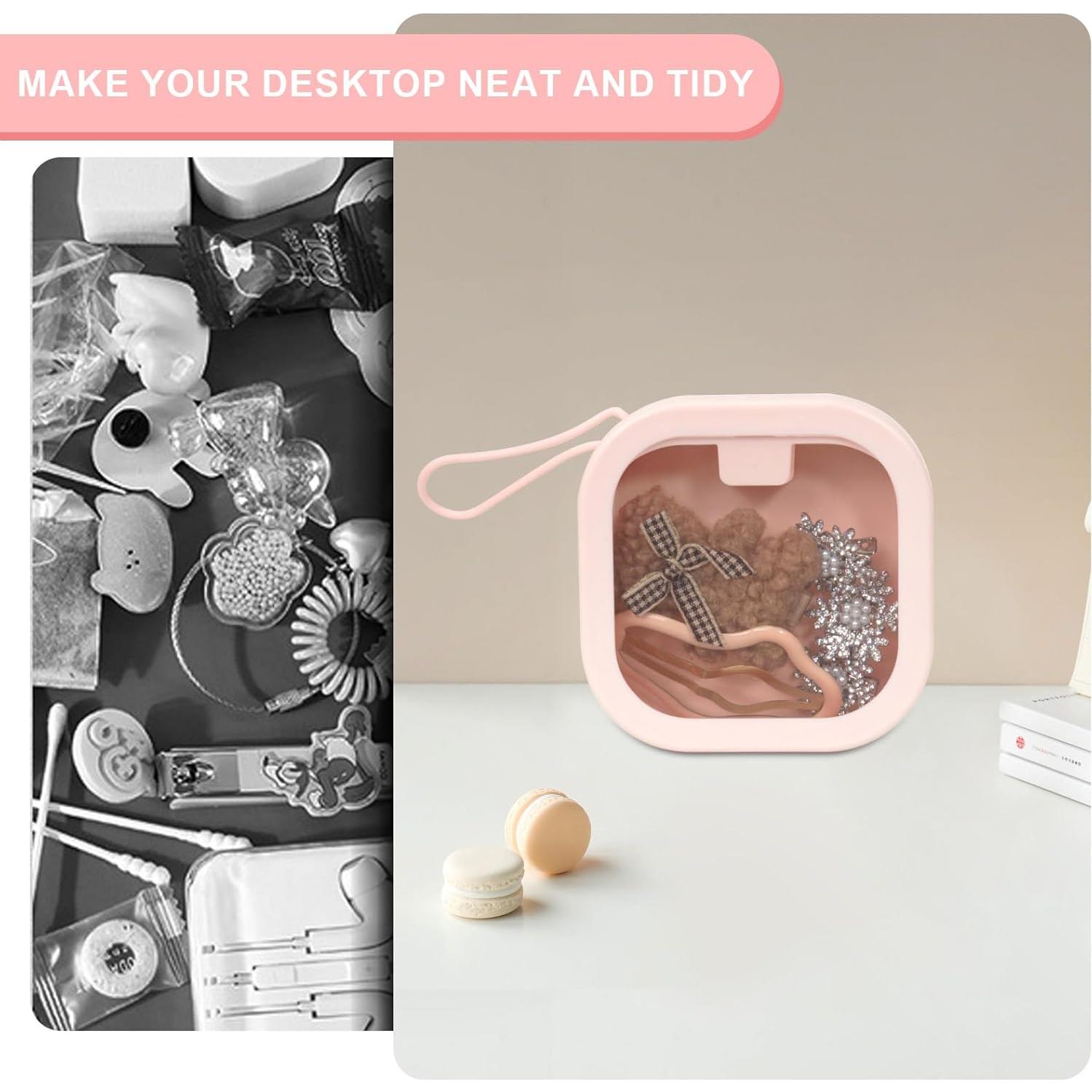 Organizador de Gomas de Pelo Rosa Obsoorth, Compacto y Portátil