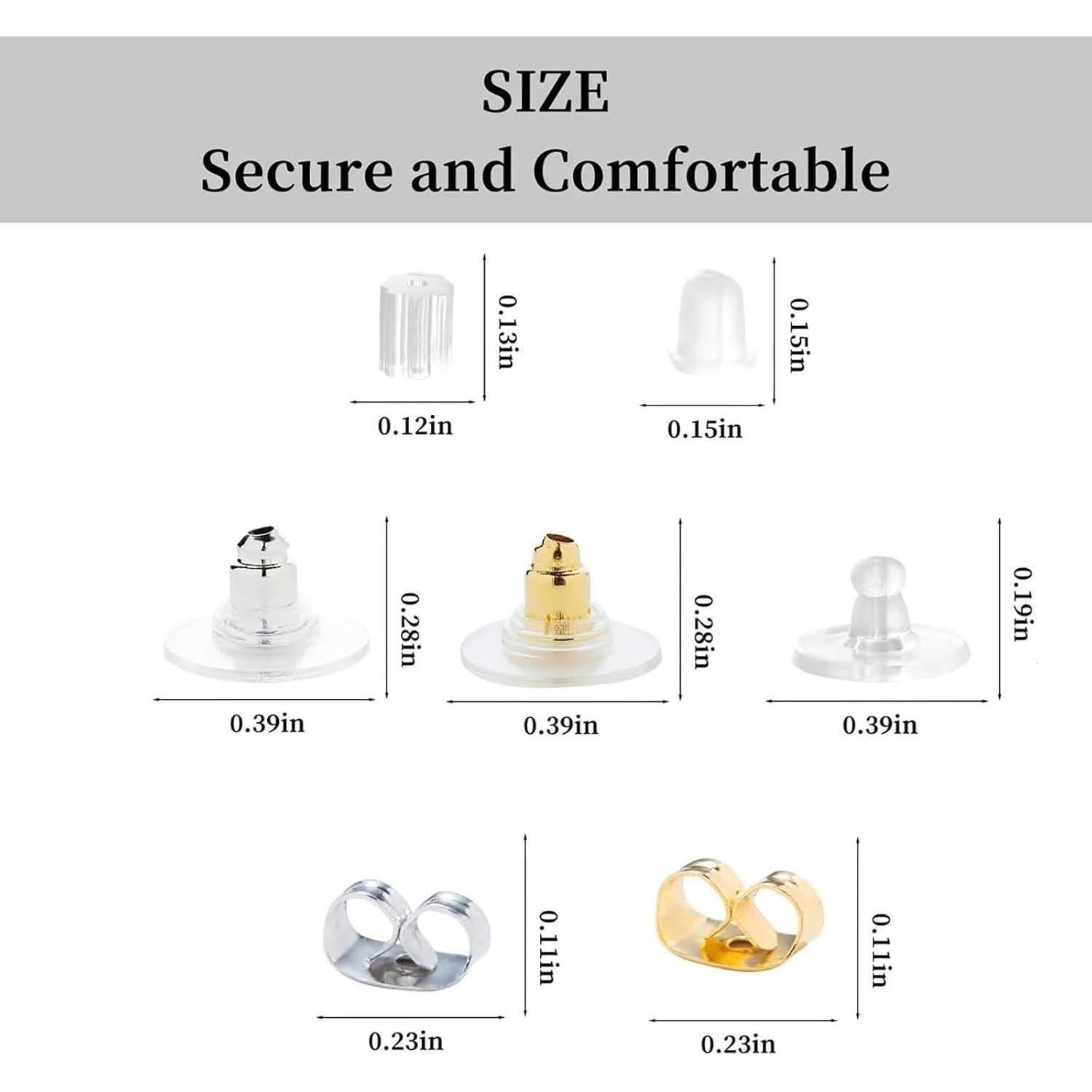 500 Respaldos de Pendientes Nkwuire Hipoalergénicos 7 Estilos