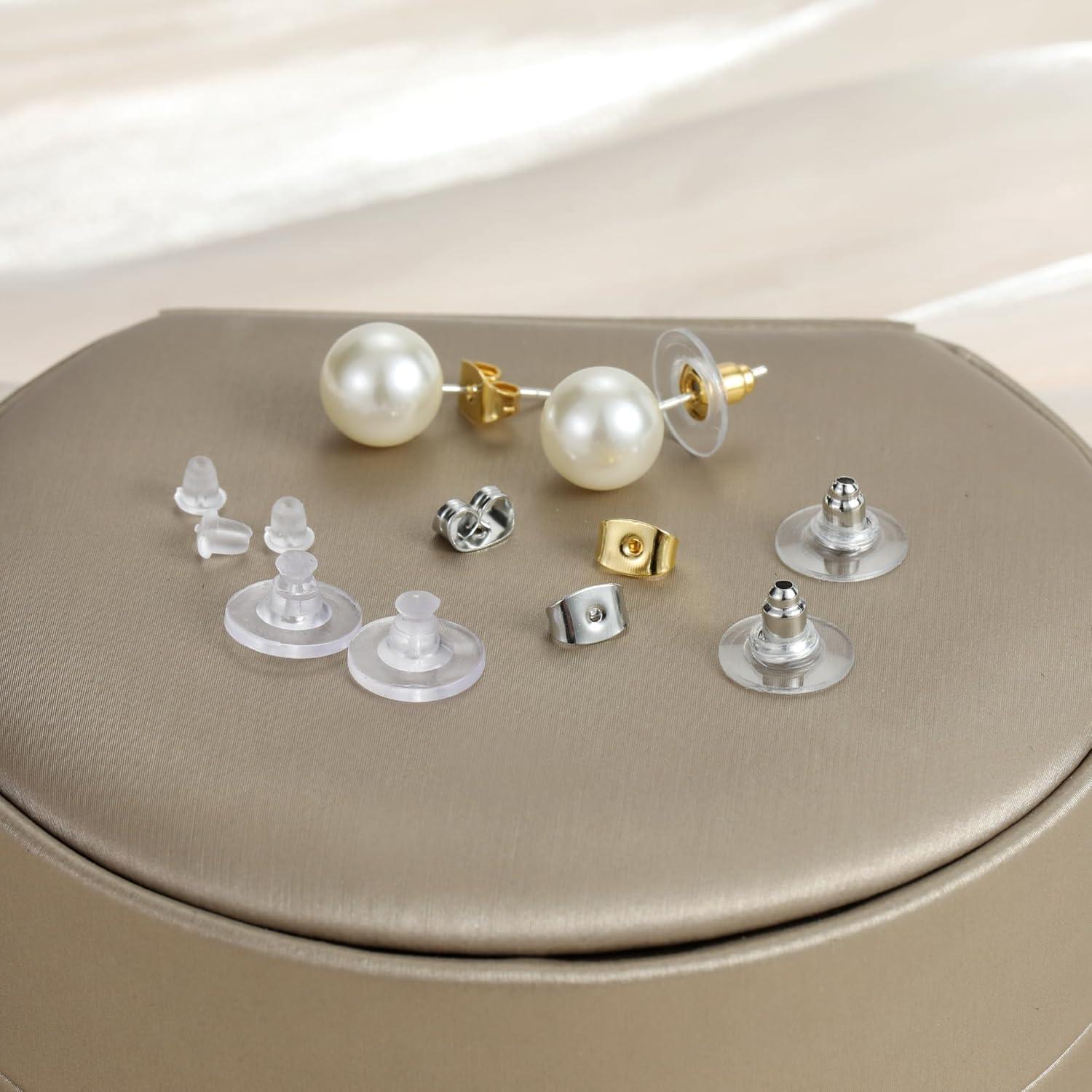 500 Respaldos de Pendientes Nkwuire Hipoalergénicos 7 Estilos