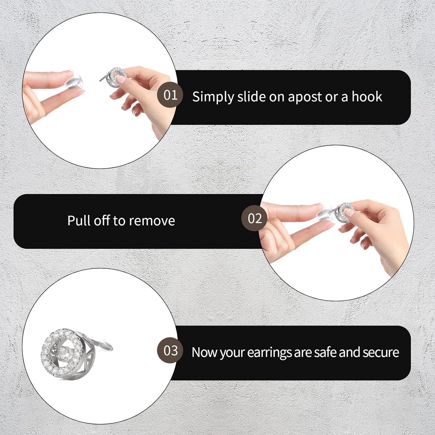 500 Respaldos de Pendientes Nkwuire Hipoalergénicos 7 Estilos