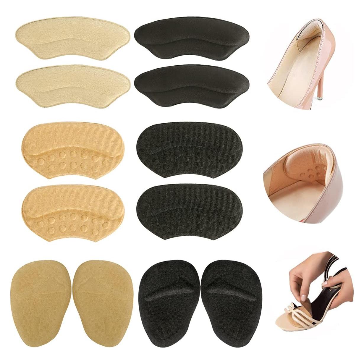 Almohadillas para Talones y Metatarsales HMKT - 4 Pares Beige/Negro