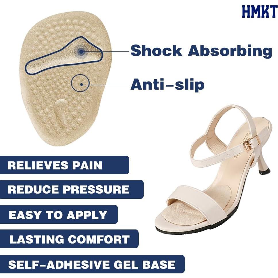 Almohadillas para Talones y Metatarsales HMKT - 4 Pares Beige/Negro