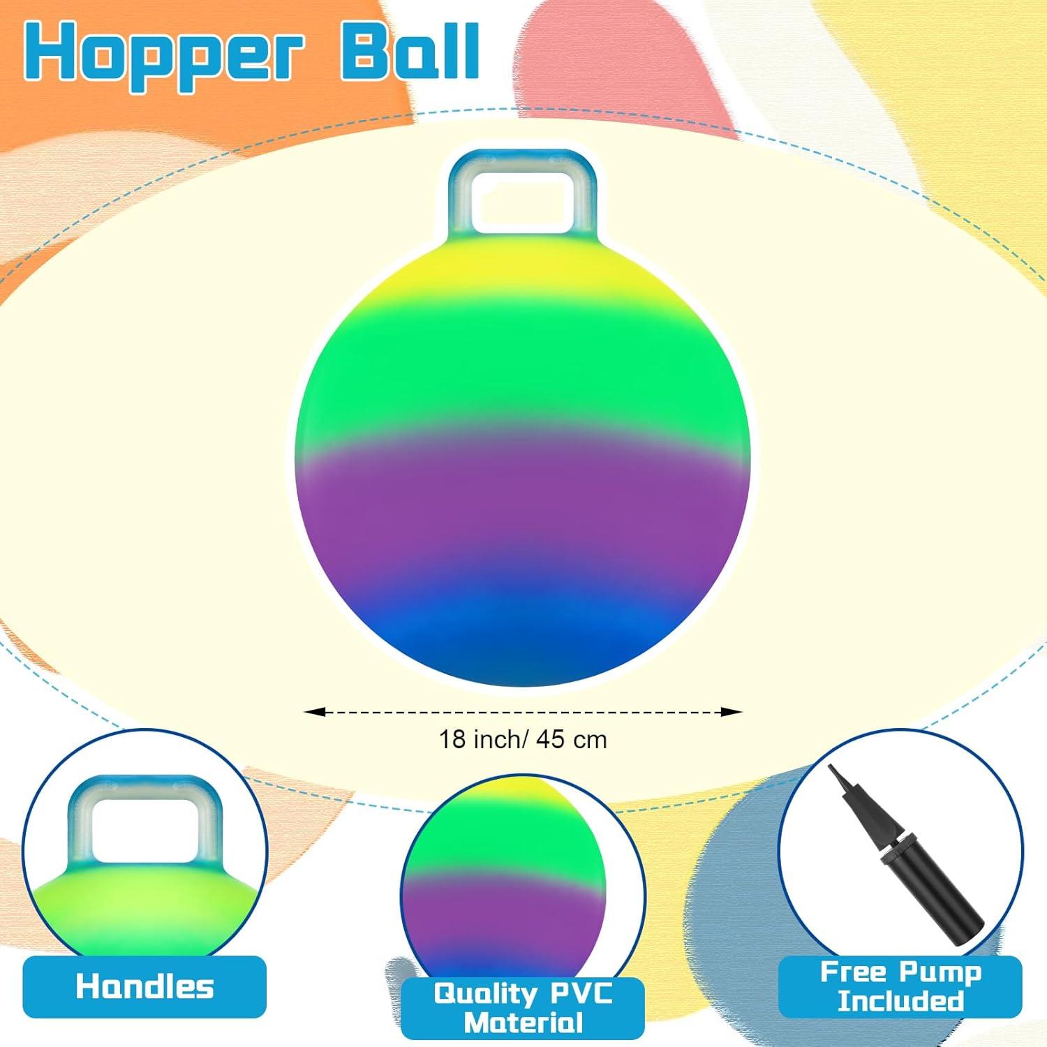 Pelotas Rebotadoras Poen 2 Pcs con Mango y Bomba 45 cm