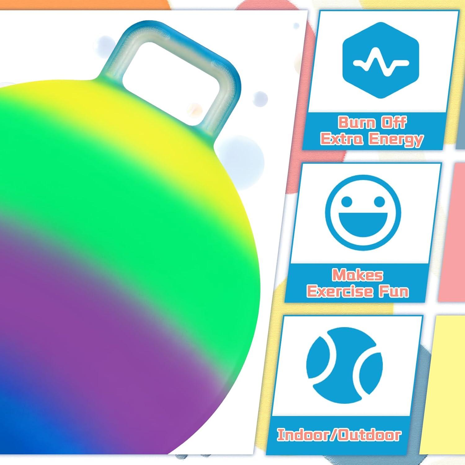 Pelotas Rebotadoras Poen 2 Pcs con Mango y Bomba 45 cm