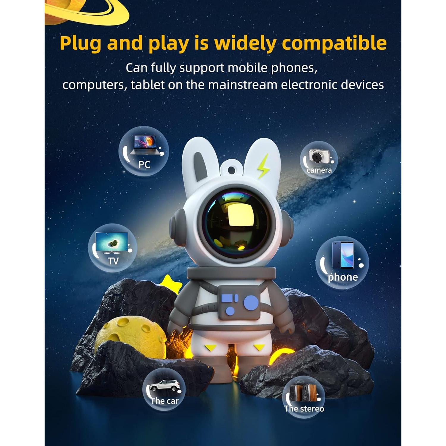 Unidad Flash USB Conejo Espacial Bilious 64GB Cian