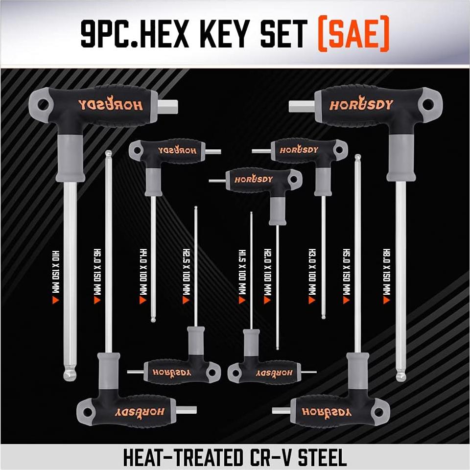 Juego de llaves hexagonales T HORUSDY 18 piezas métrico y SAE