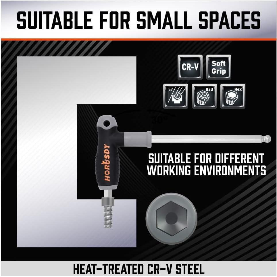 Juego de llaves hexagonales T HORUSDY 18 piezas métrico y SAE