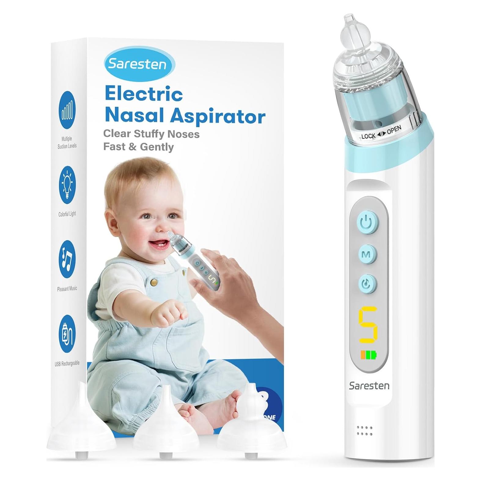 Aspirador Nasal Recargable Saresten SRTX75 Azul con 3 Puntas