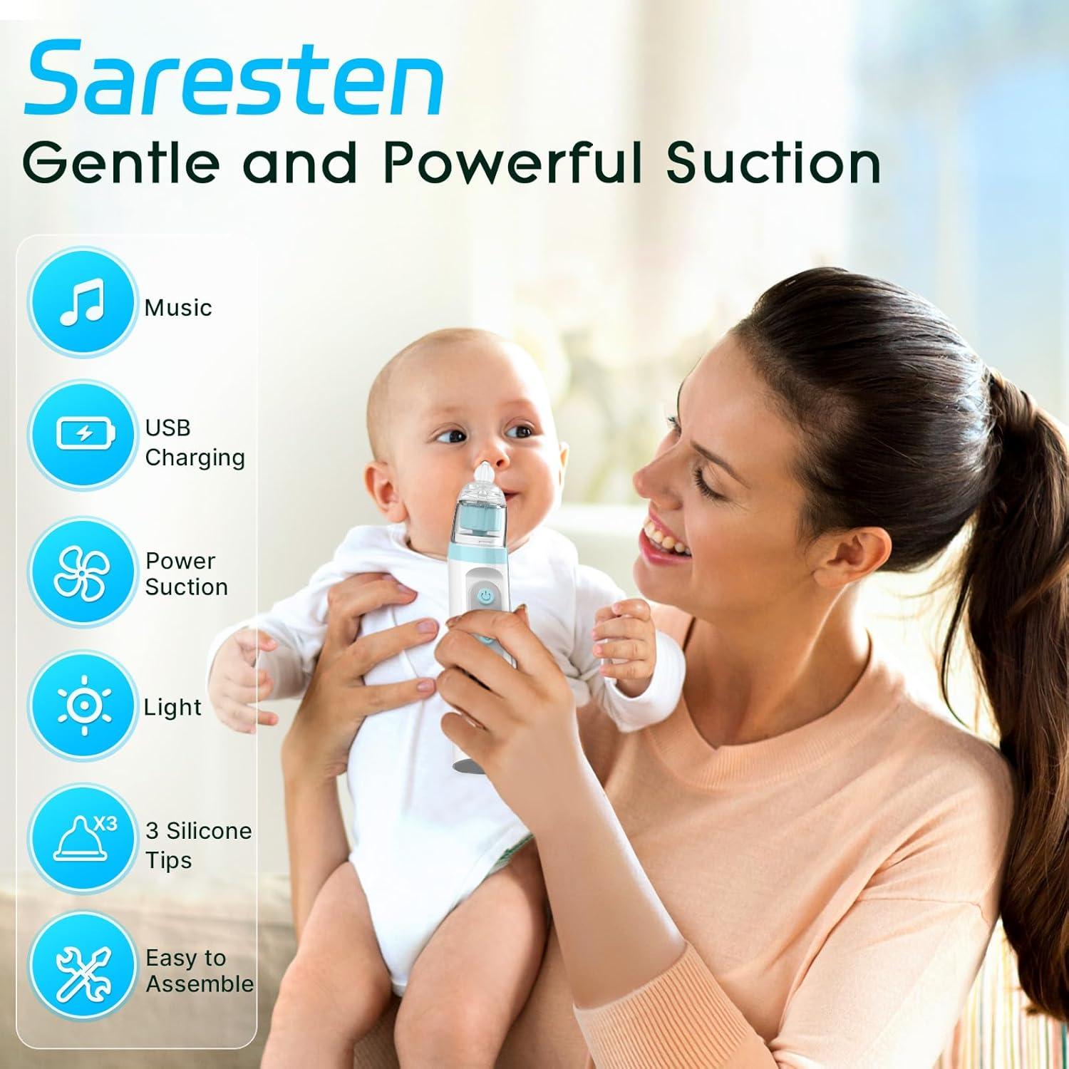 Aspirador Nasal Recargable Saresten SRTX75 Azul con 3 Puntas