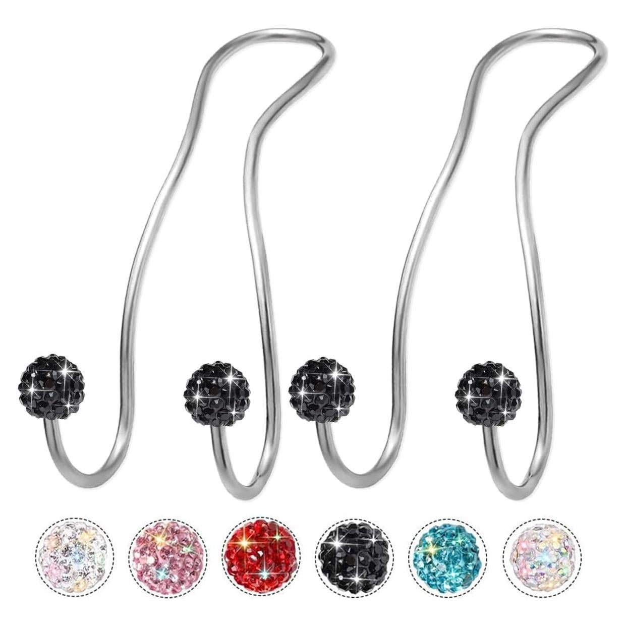 Ganchos Brillantes MTGOCHA para Reposacabezas de Coche - 2 Piezas