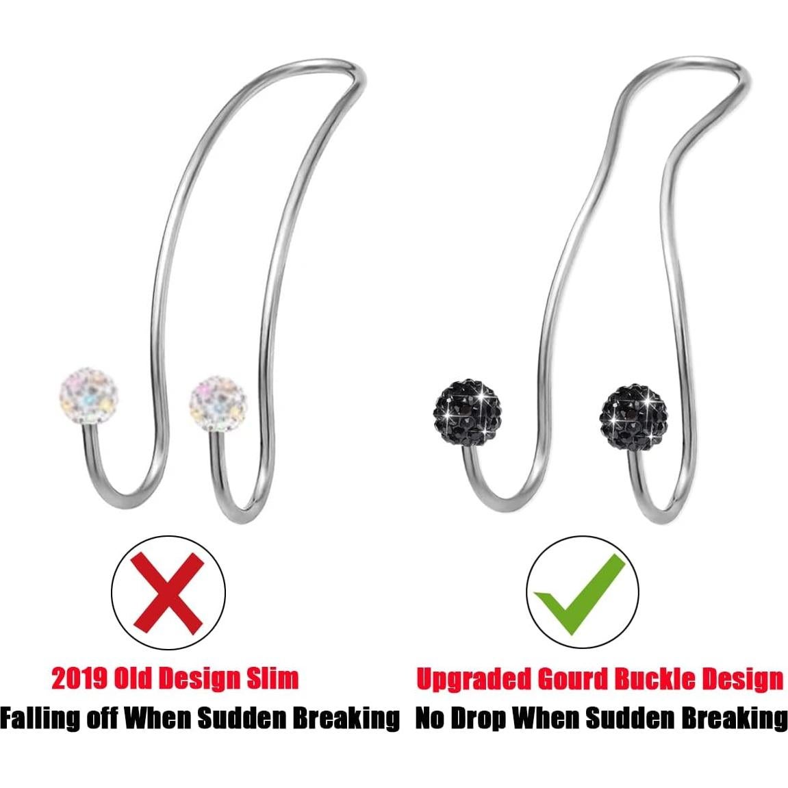 Ganchos Brillantes MTGOCHA para Reposacabezas de Coche - 2 Piezas