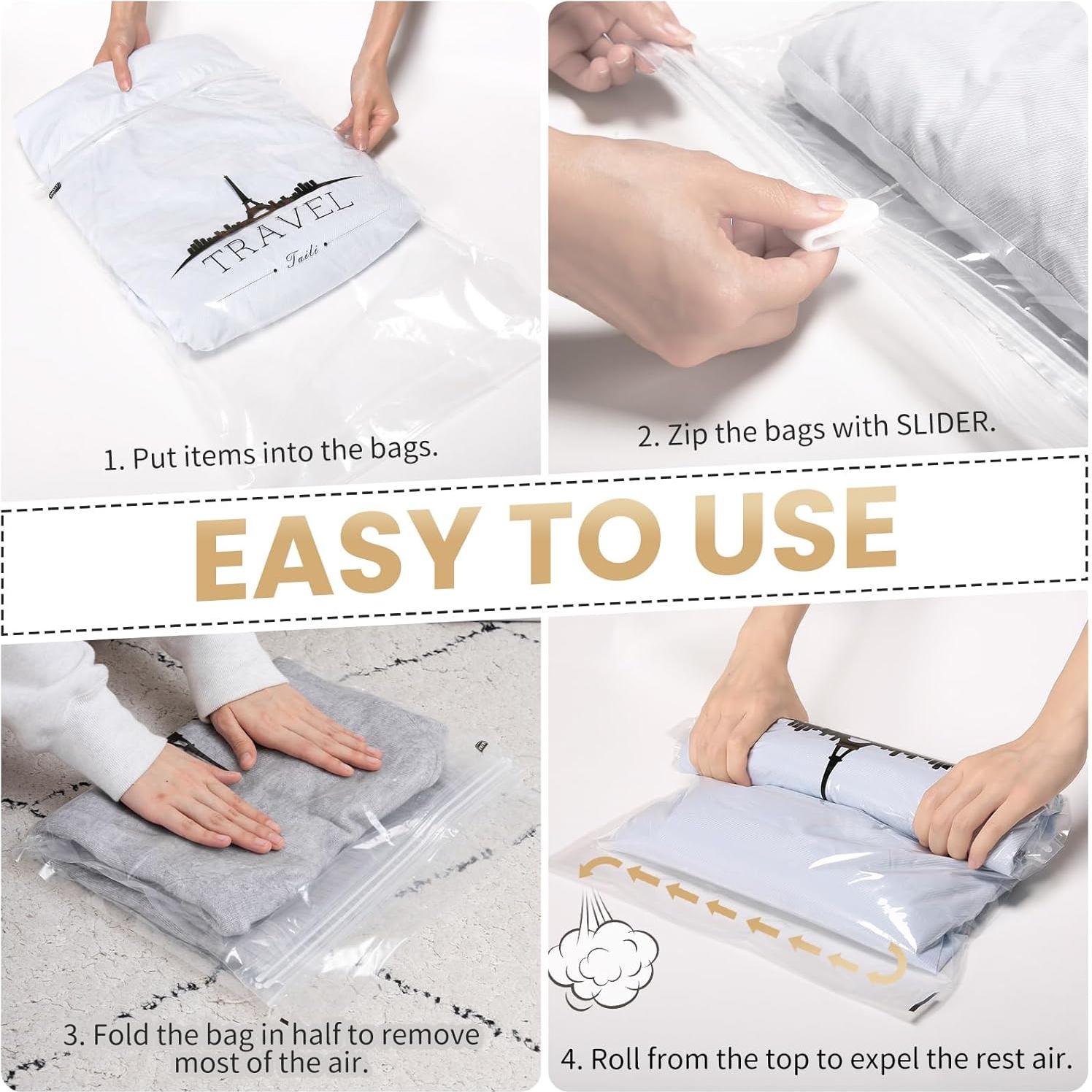 Bolsas de Compresión TAILI 10 Piezas 60x40 cm para Viaje