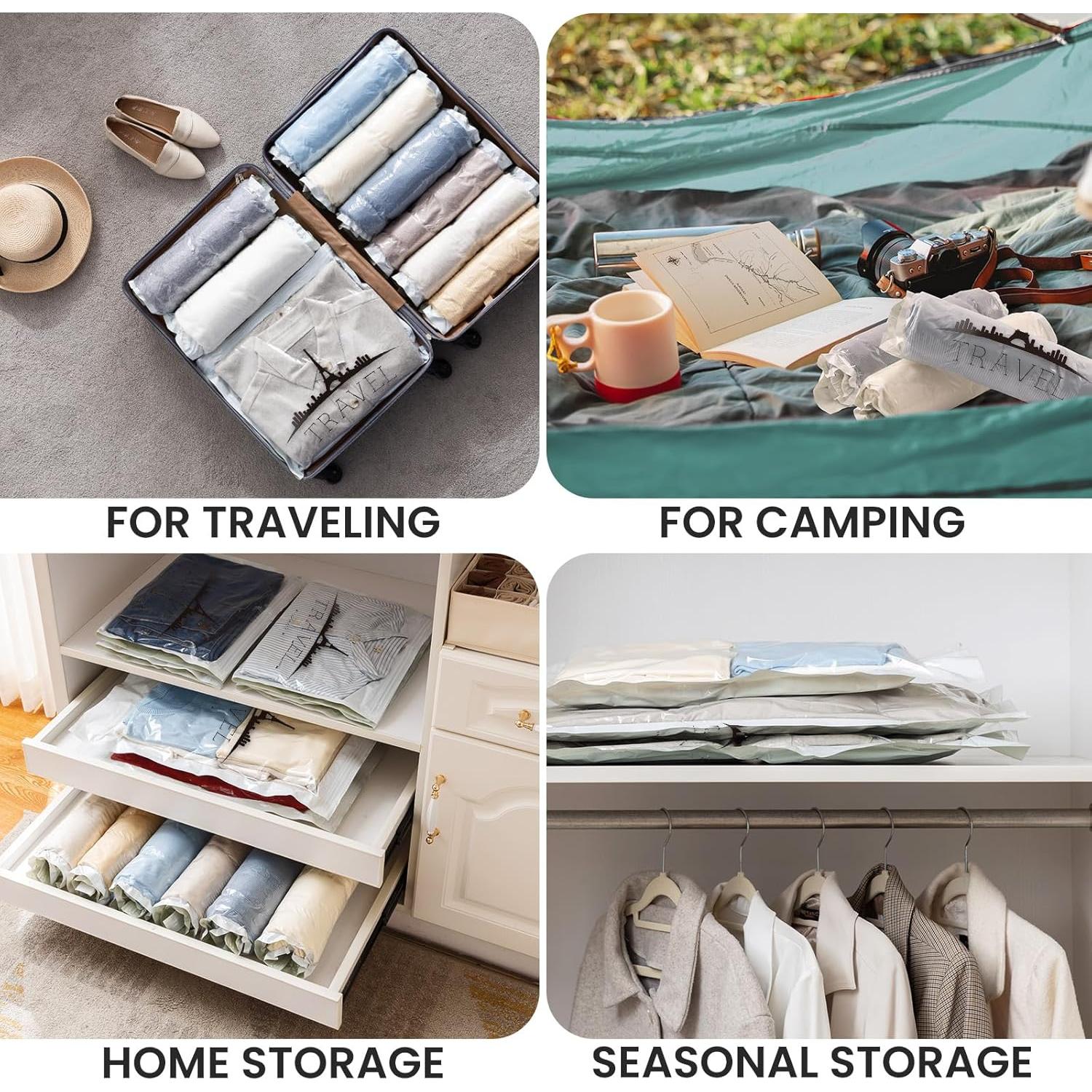 Bolsas de Compresión TAILI 10 Piezas 60x40 cm para Viaje