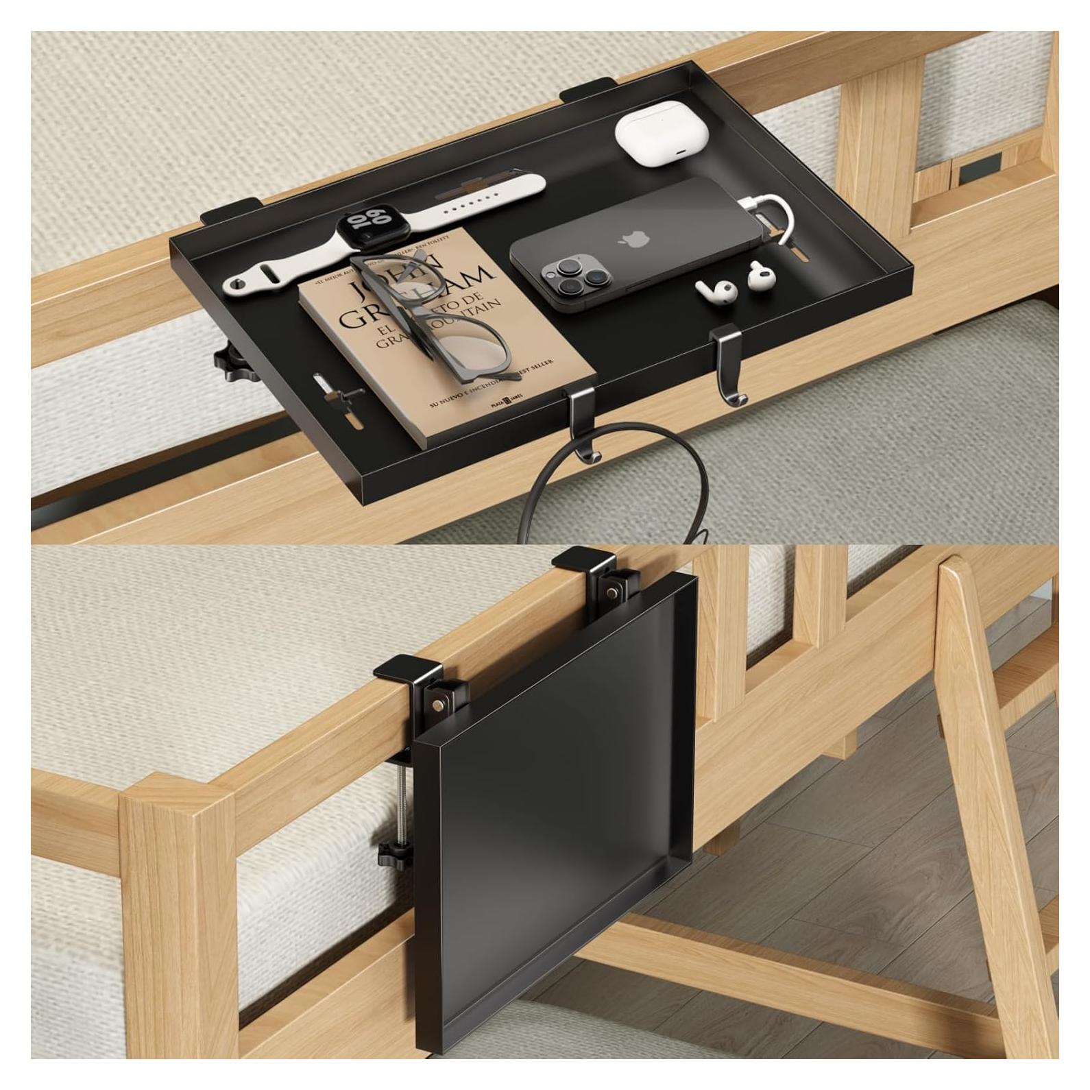 Estante de Cama Plegable Magheo Negro 32x23.5 cm