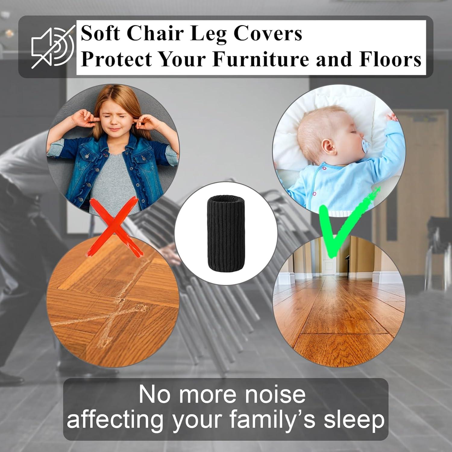 8 Calcetines Protectores para Patas de Muebles Blendnew - Negros