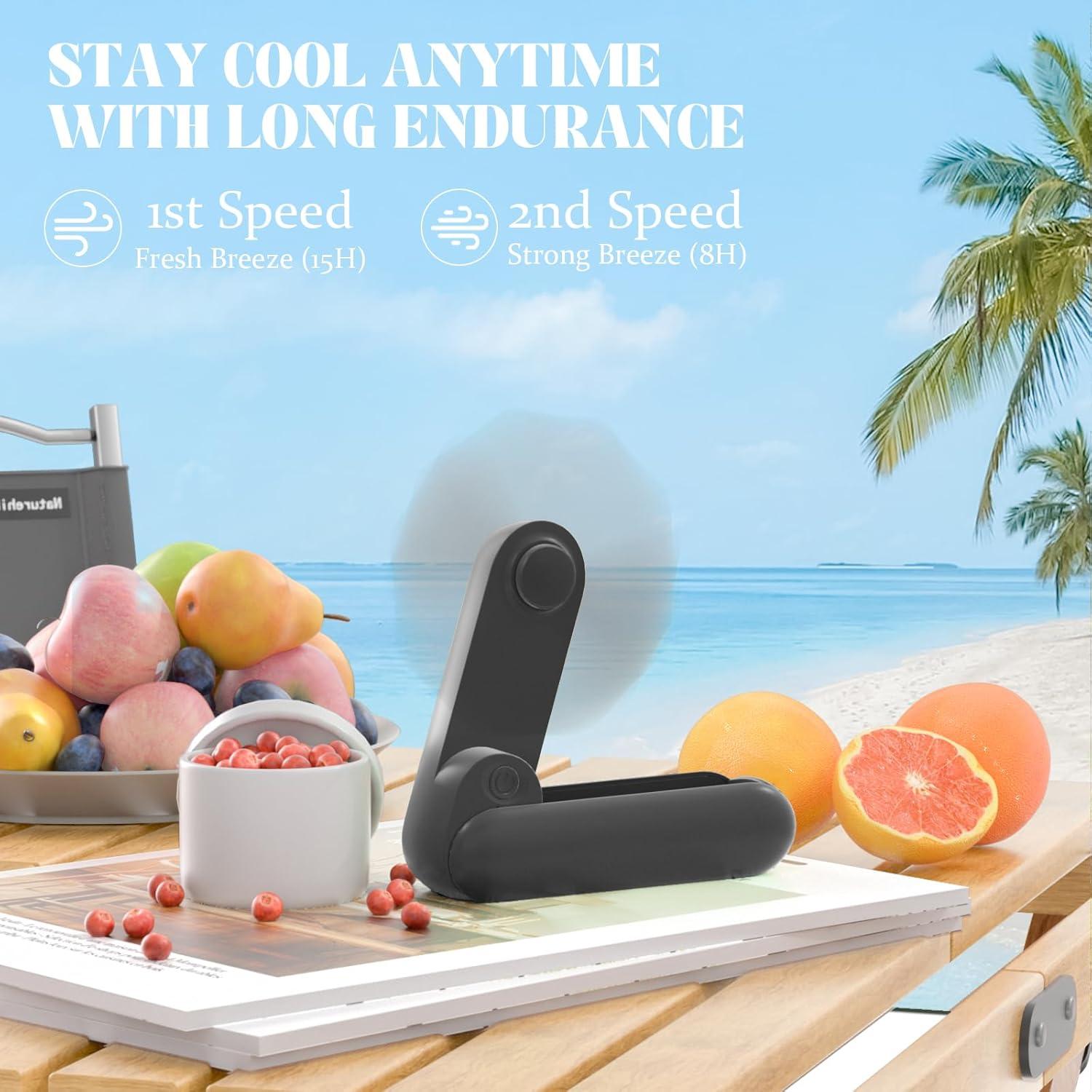 Ventilador Portátil de Mano Lerat A25 Recargable USB Negro