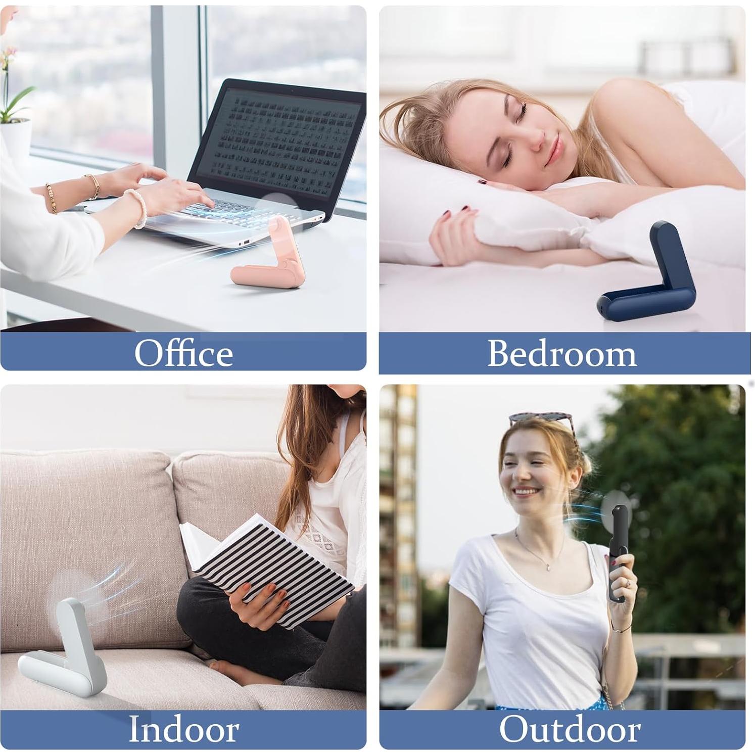 Ventilador Portátil de Mano Lerat A25 Recargable USB Negro