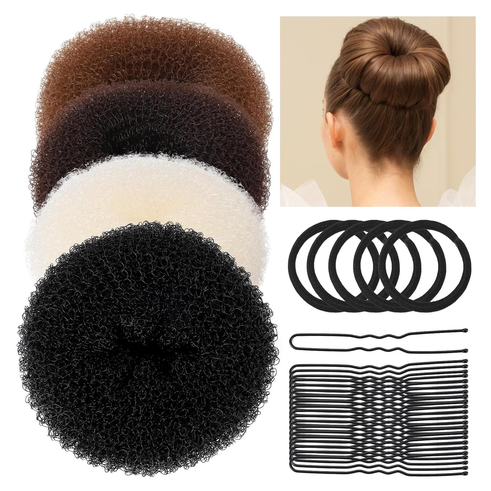 Conjunto de Fabricantes de Moño de Donut Grande Teenitor - 4 Colores