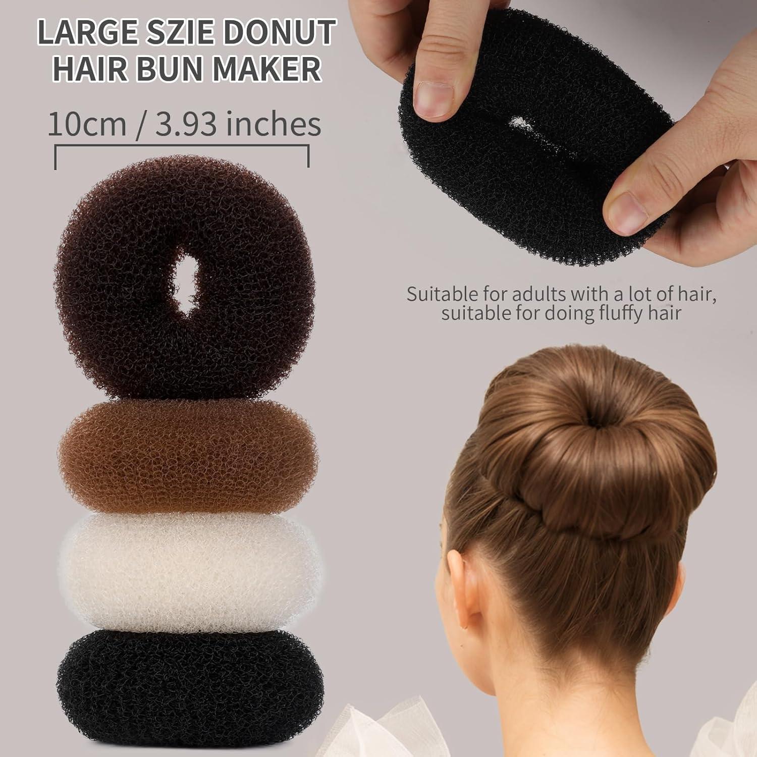 Conjunto de Fabricantes de Moño de Donut Grande Teenitor - 4 Colores