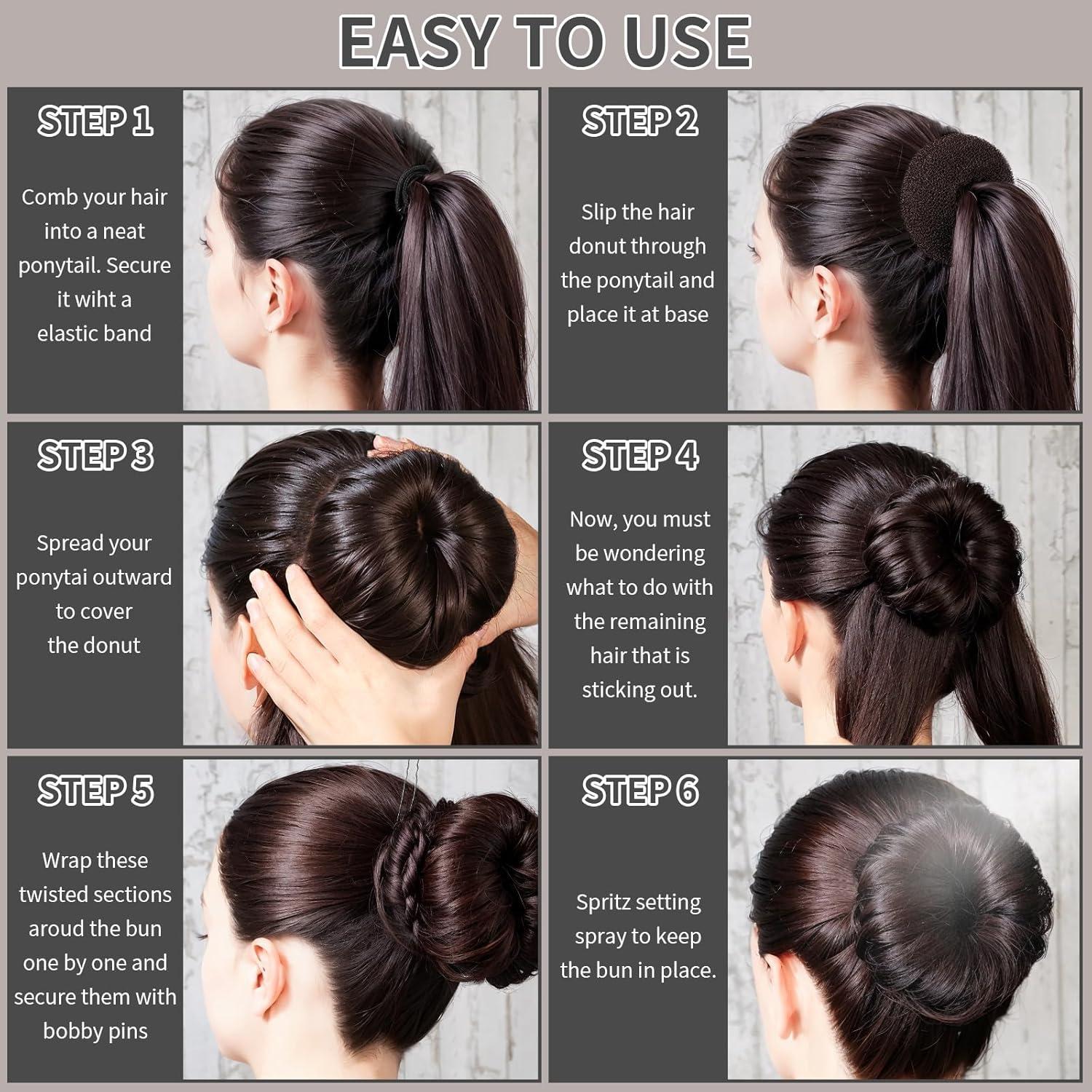 Conjunto de Fabricantes de Moño de Donut Grande Teenitor - 4 Colores