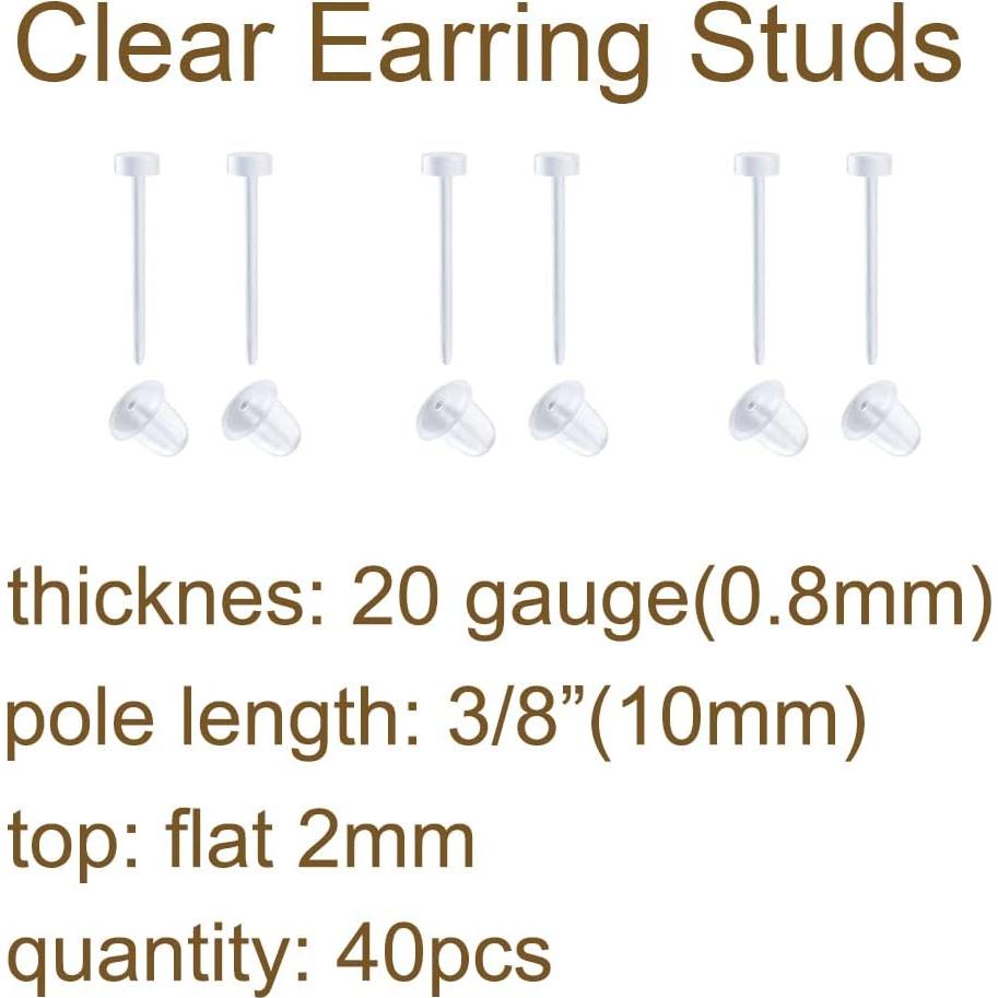 Pendientes Transparentes MODRSA 40 Piezas 20g para Deportes