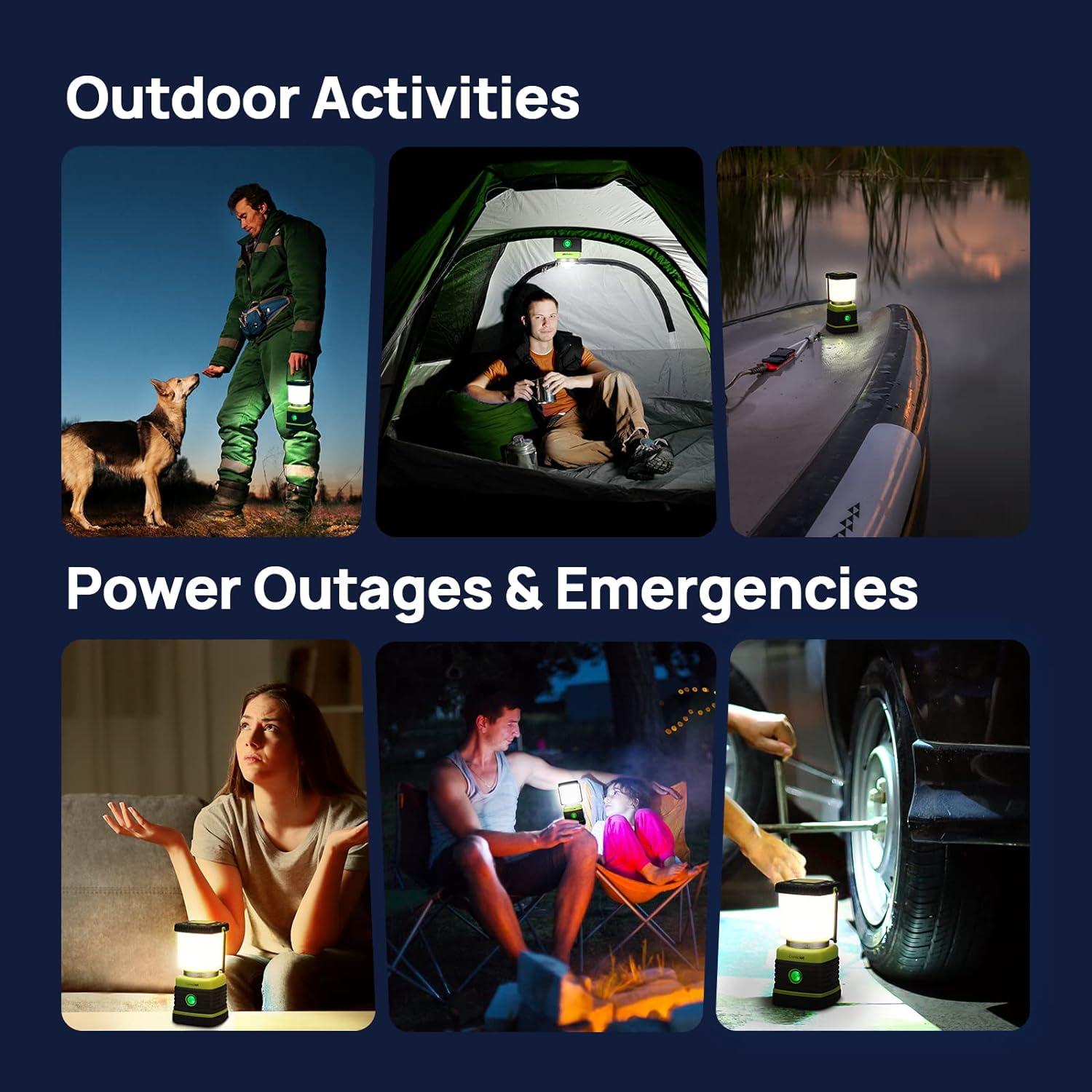 Linterna de Camping LED Linkind 1000LM 4 Modos IPX4 Paquete 2