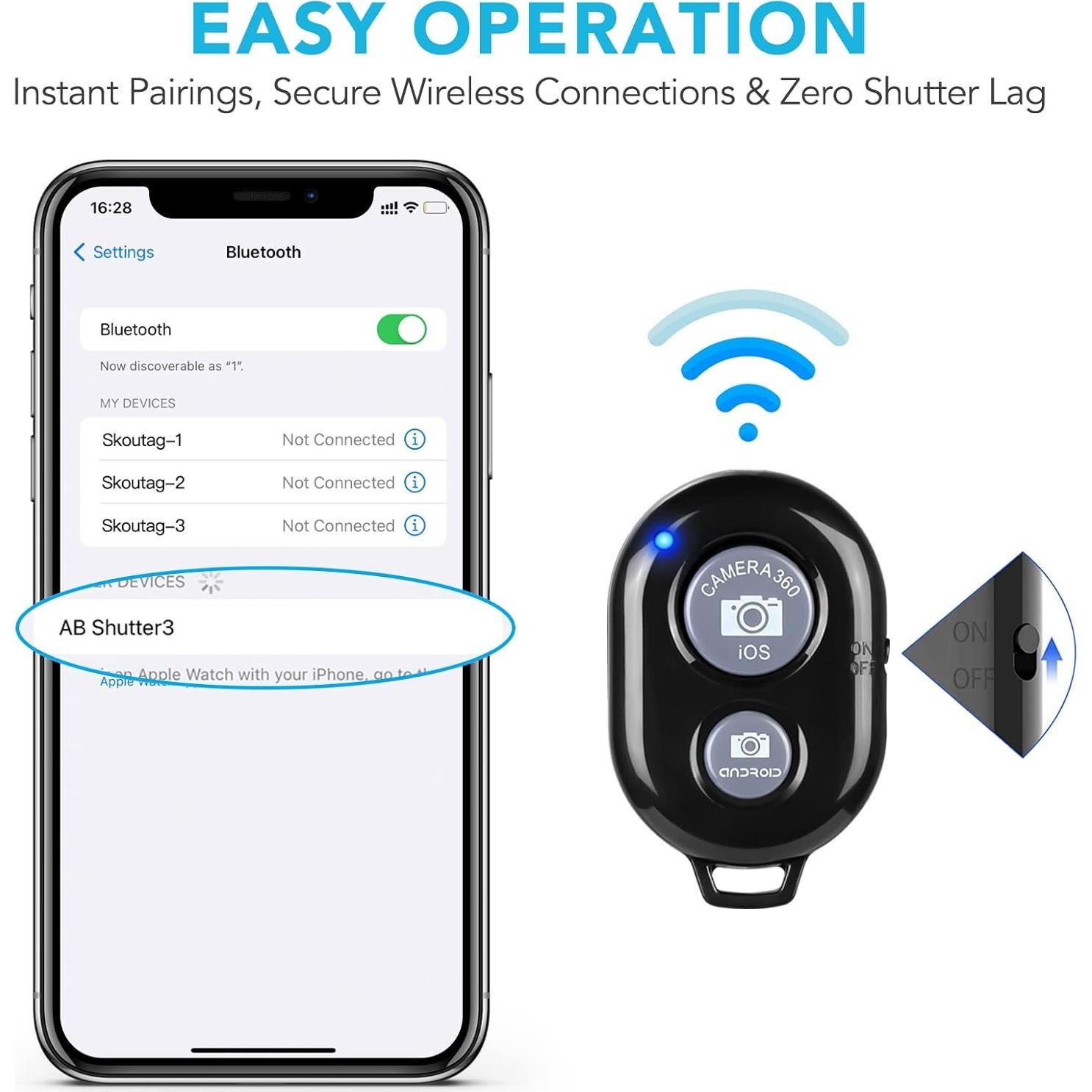 Control Remoto Inalámbrico Skoutag P1 para Cámara - 2 Unidades