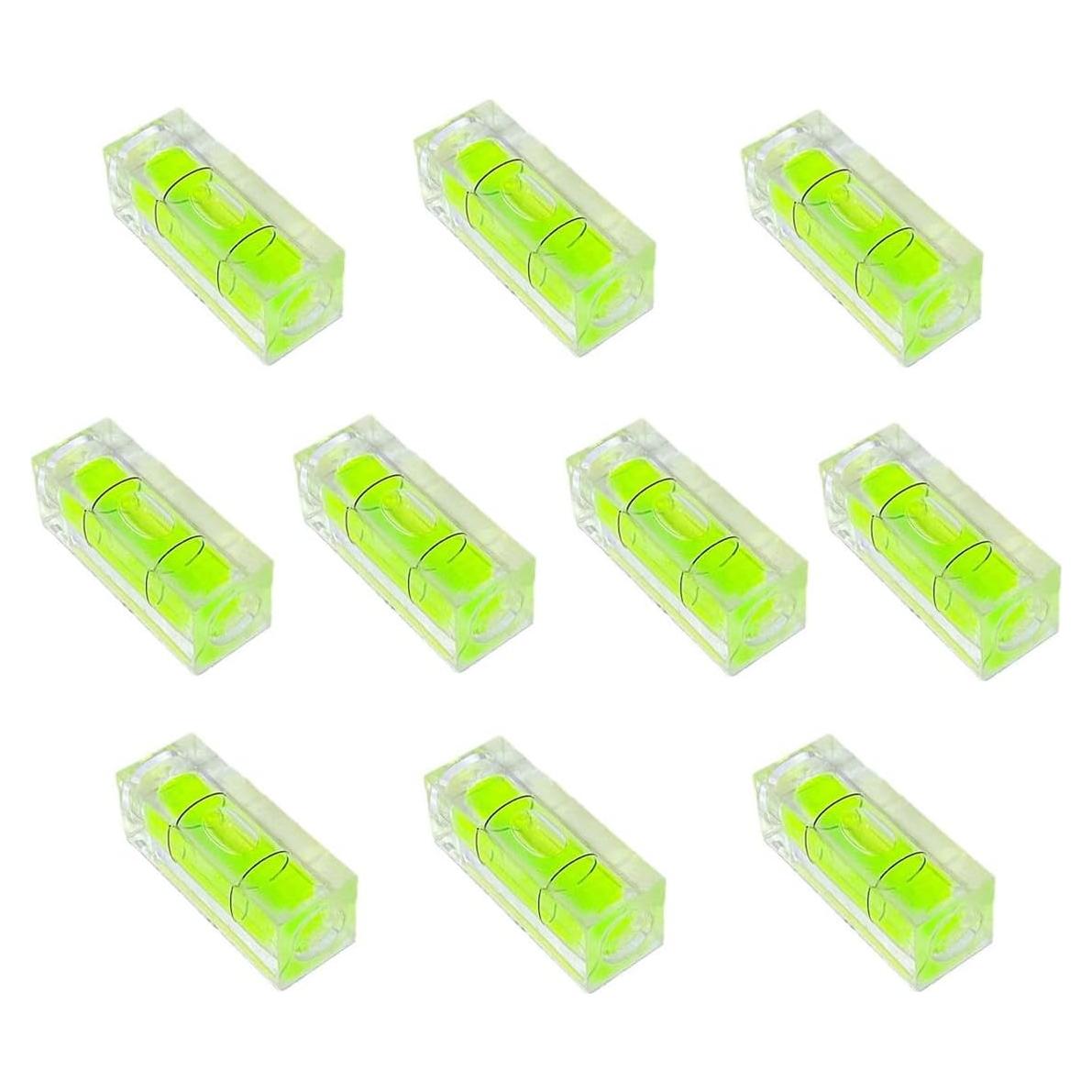 10 Niveles de Burbuja Pequeños ZUJHPYMI 10x10x29mm Acrílico