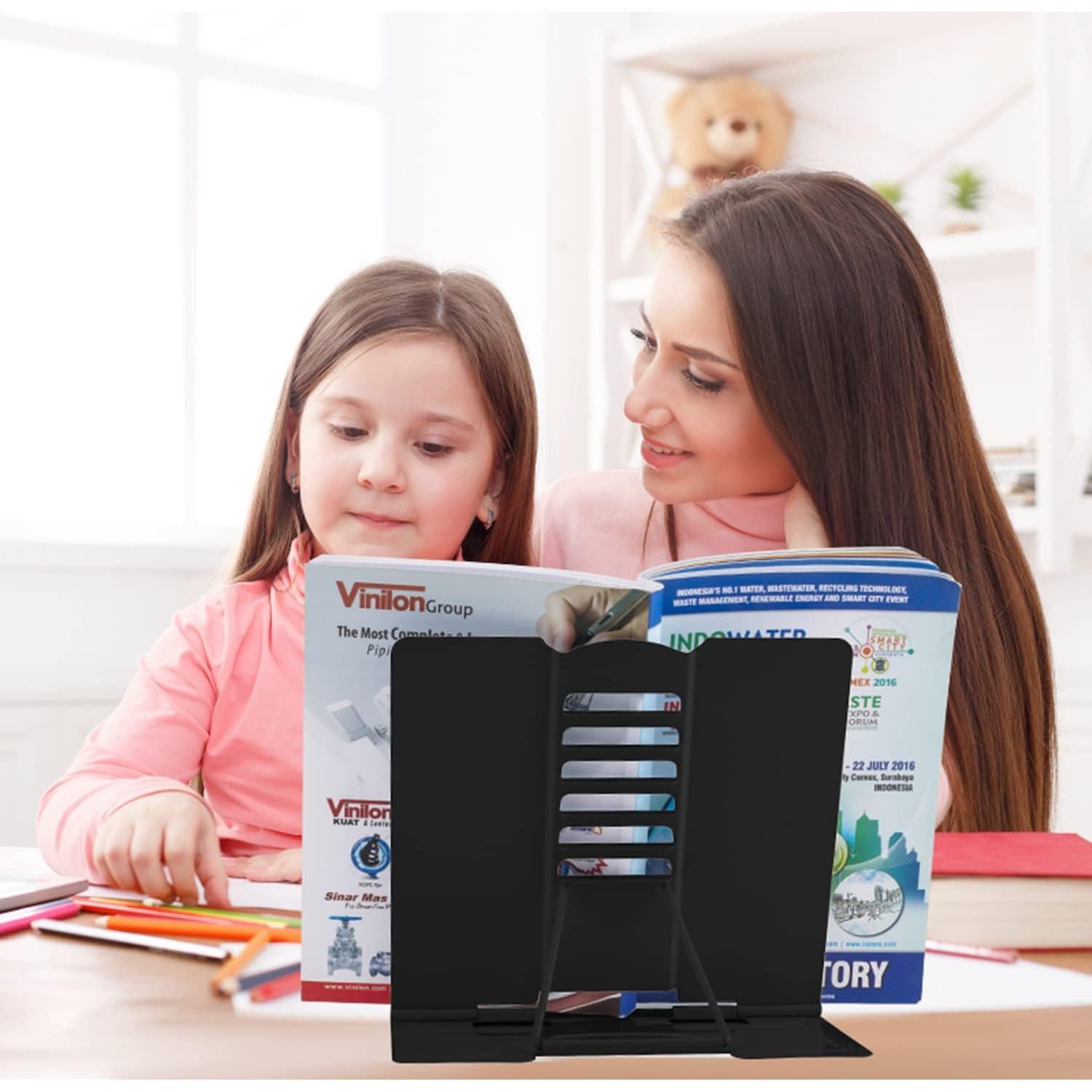 Soporte de Libro Ajustable Honagu para Escritorio Negro