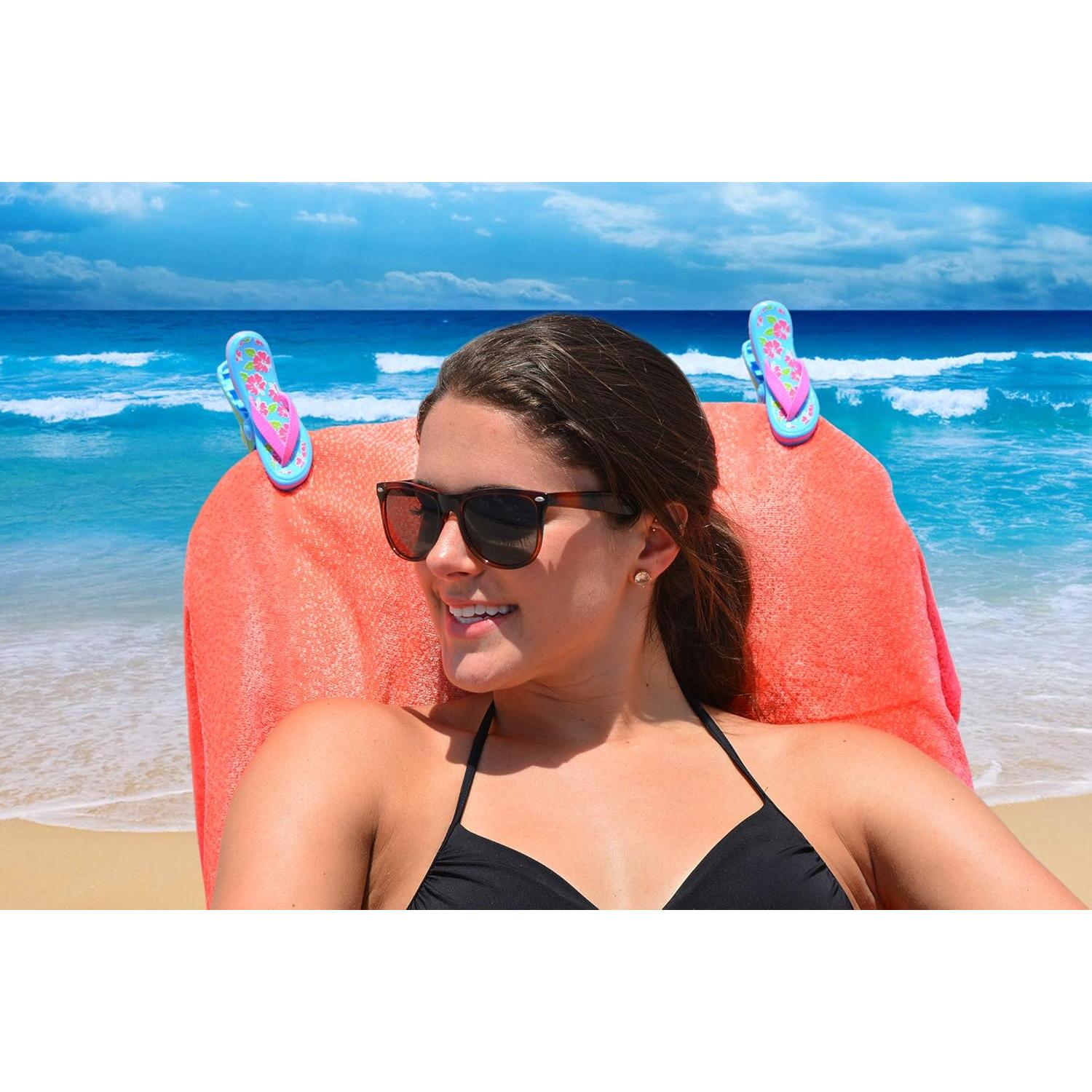 O2COOL Boca Clips - Clips para Toallas de Playa Azul