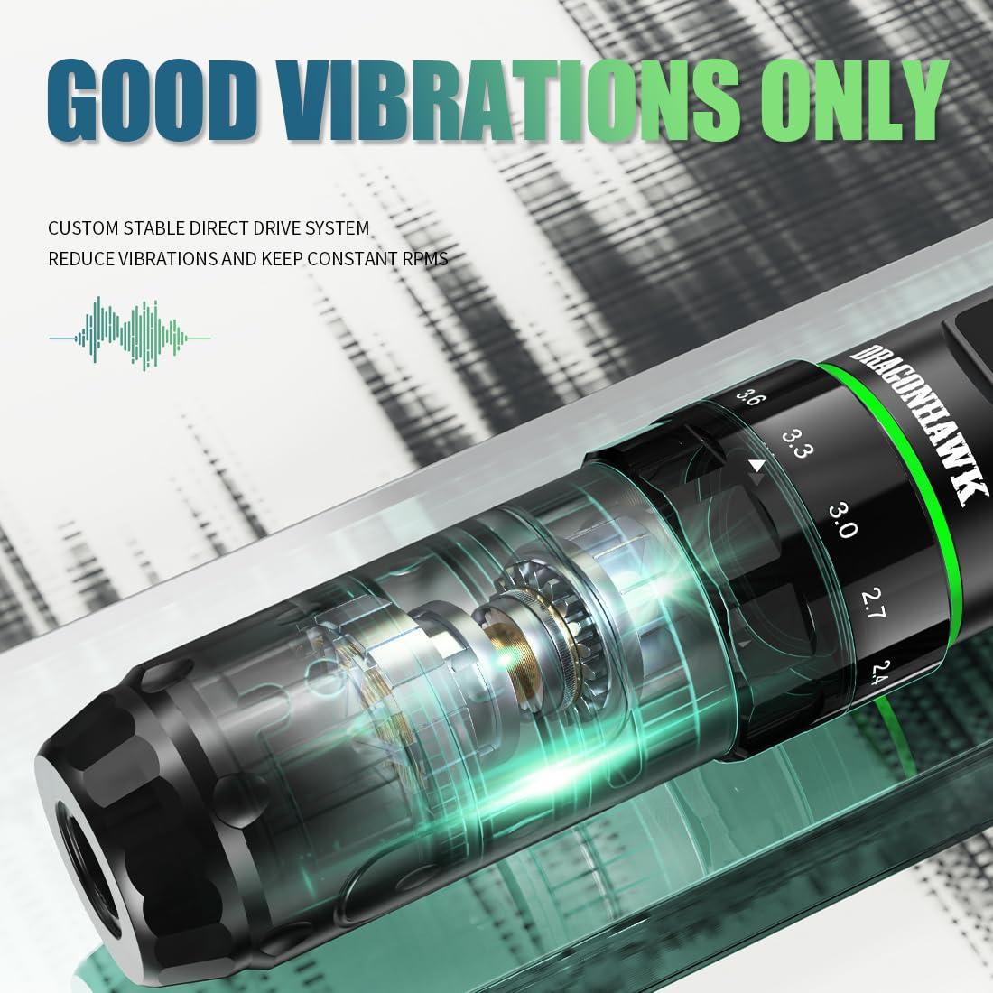 Máquina de Tatuaje Inalámbrica Dragonhawk L3 140mm 233g