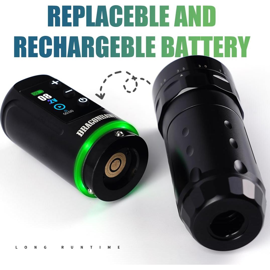 Máquina de Tatuaje Inalámbrica Dragonhawk L3 140mm 233g