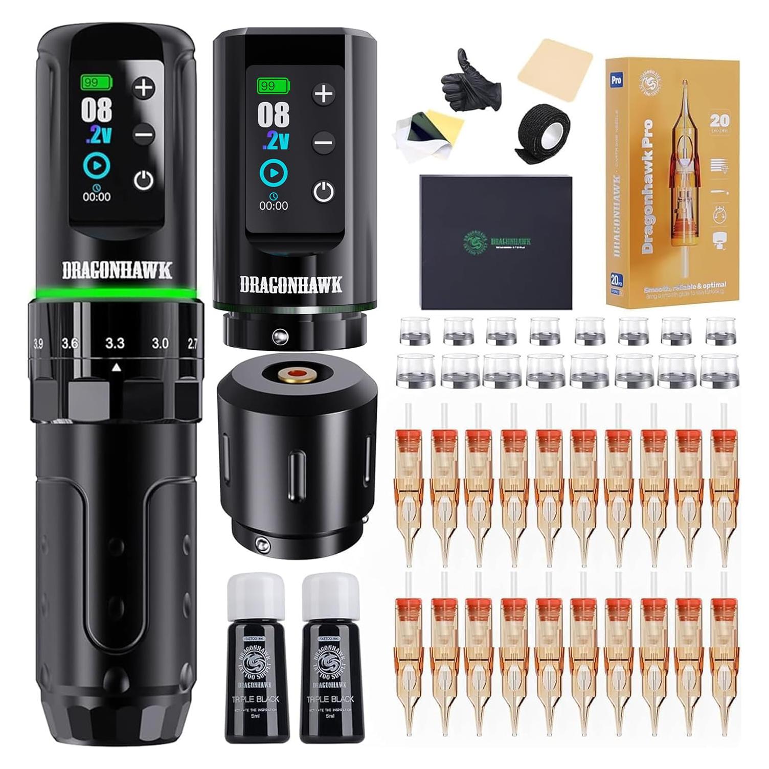 Kit de Tatuaje Dragonhawk L3 Inalámbrico y Cableado