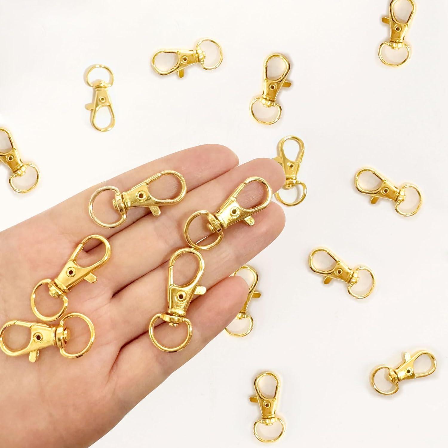 Kit 50PCS Cierres de Langosta Rysent Dorado para Llaveros