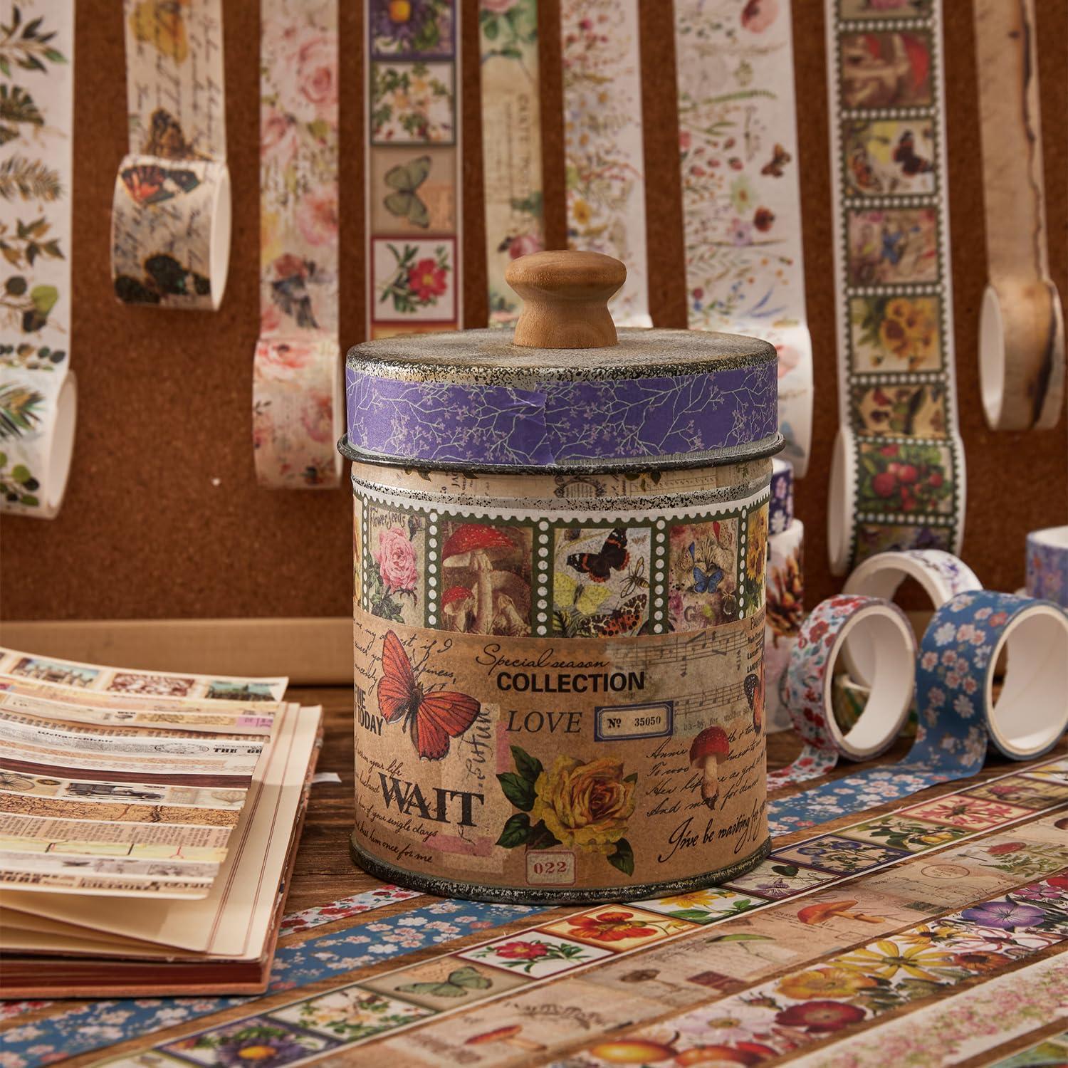 42 Rollos de Cinta Washi Vintage Emmoolife 5-75mm Decorativa