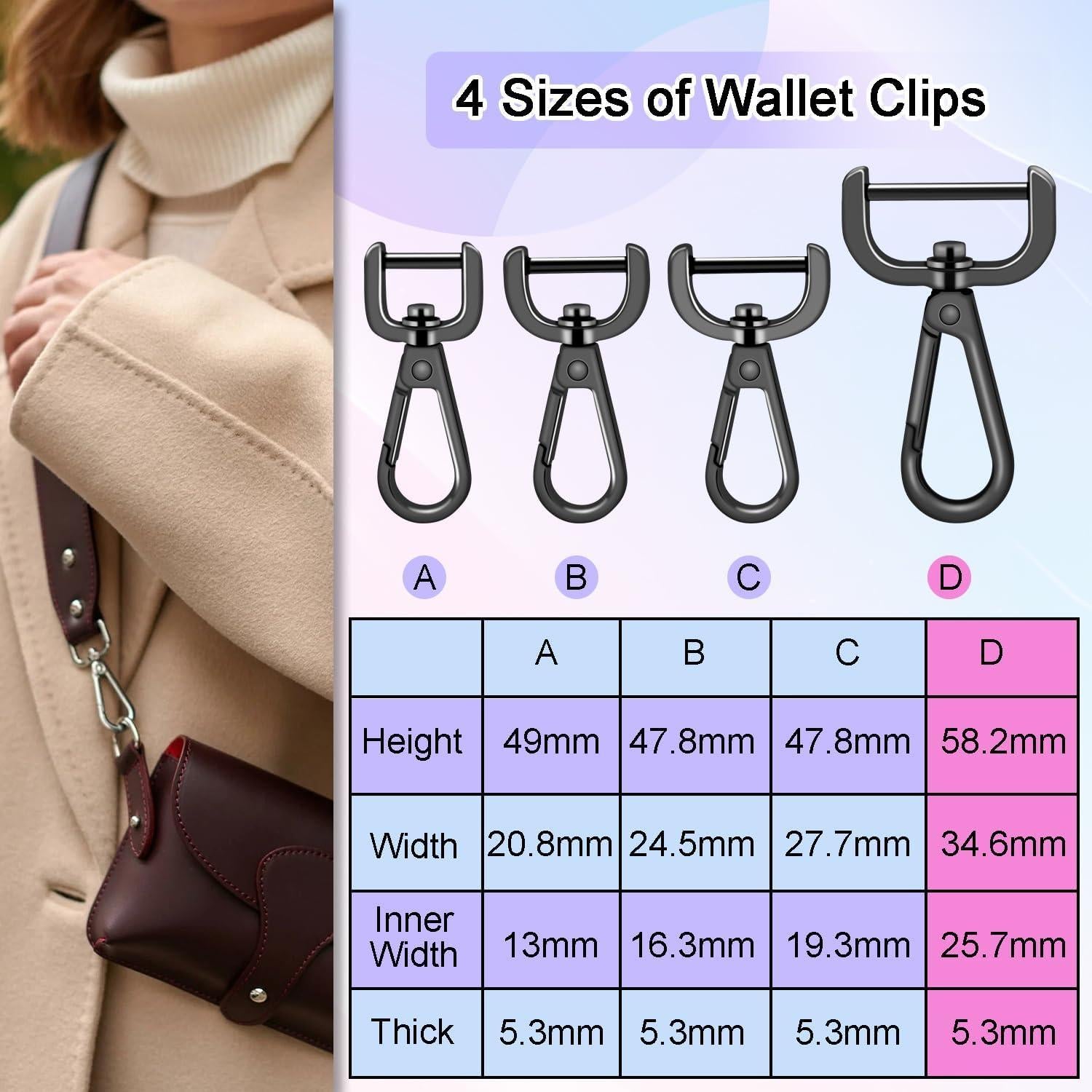 4 Ganchos de Metal Desmontables CooBigo para Bolsos 25.7mm