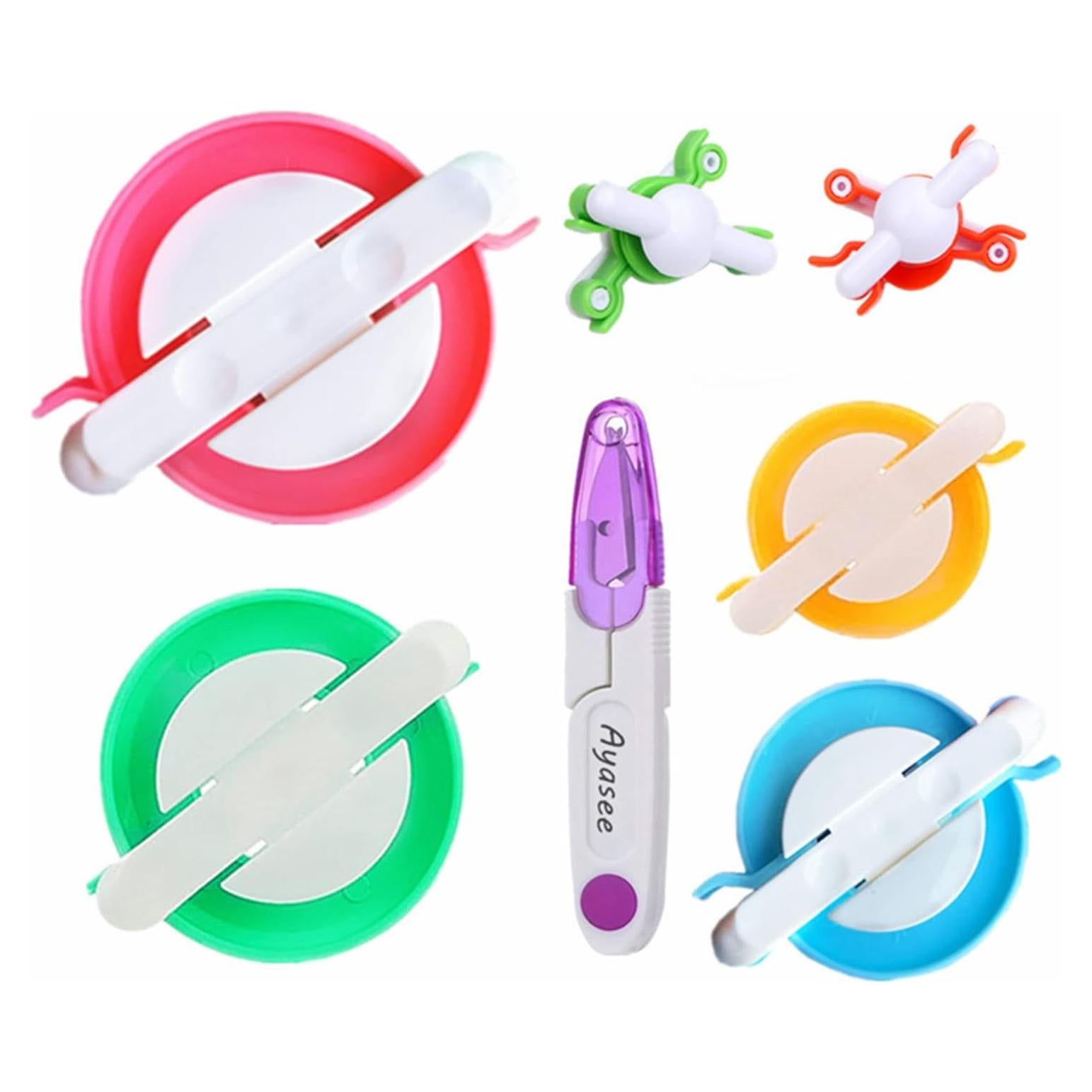 Kit de Hacer Pompom Ayasee 7 Piezas con Tijeras y 6 Tamaños