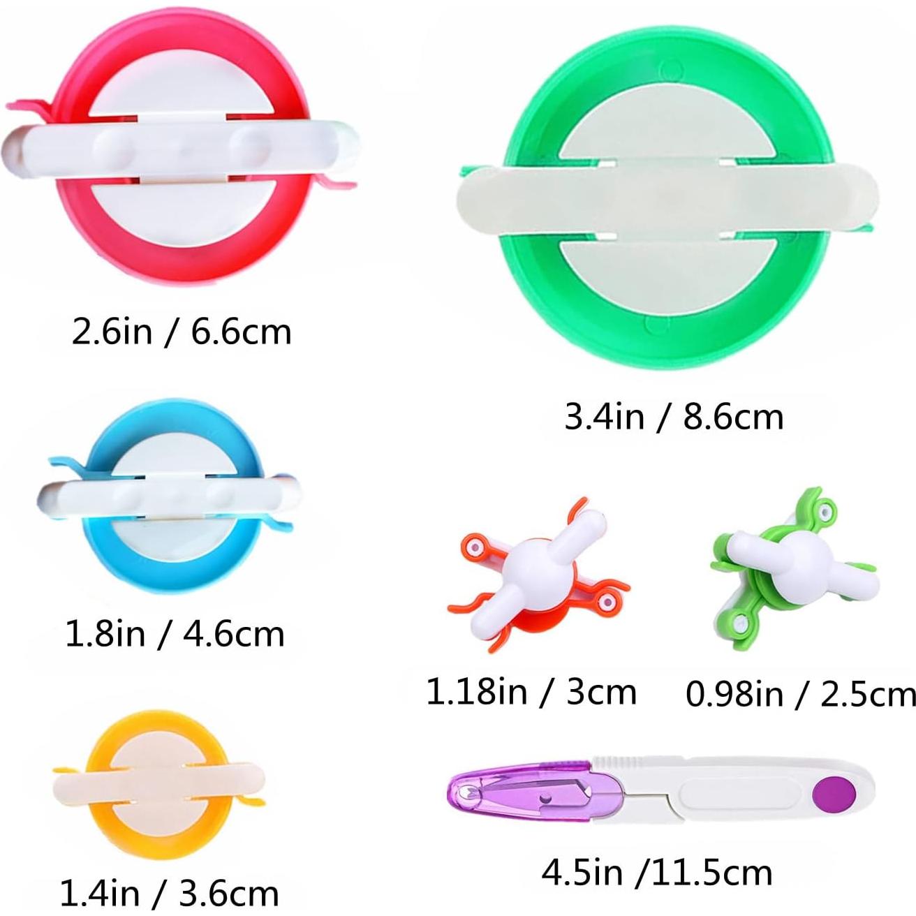 Kit de Hacer Pompom Ayasee 7 Piezas con Tijeras y 6 Tamaños