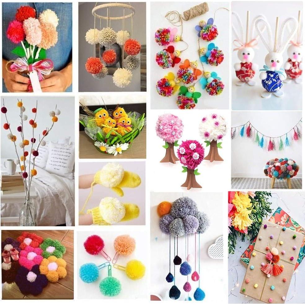 Kit de Hacer Pompom Ayasee 7 Piezas con Tijeras y 6 Tamaños