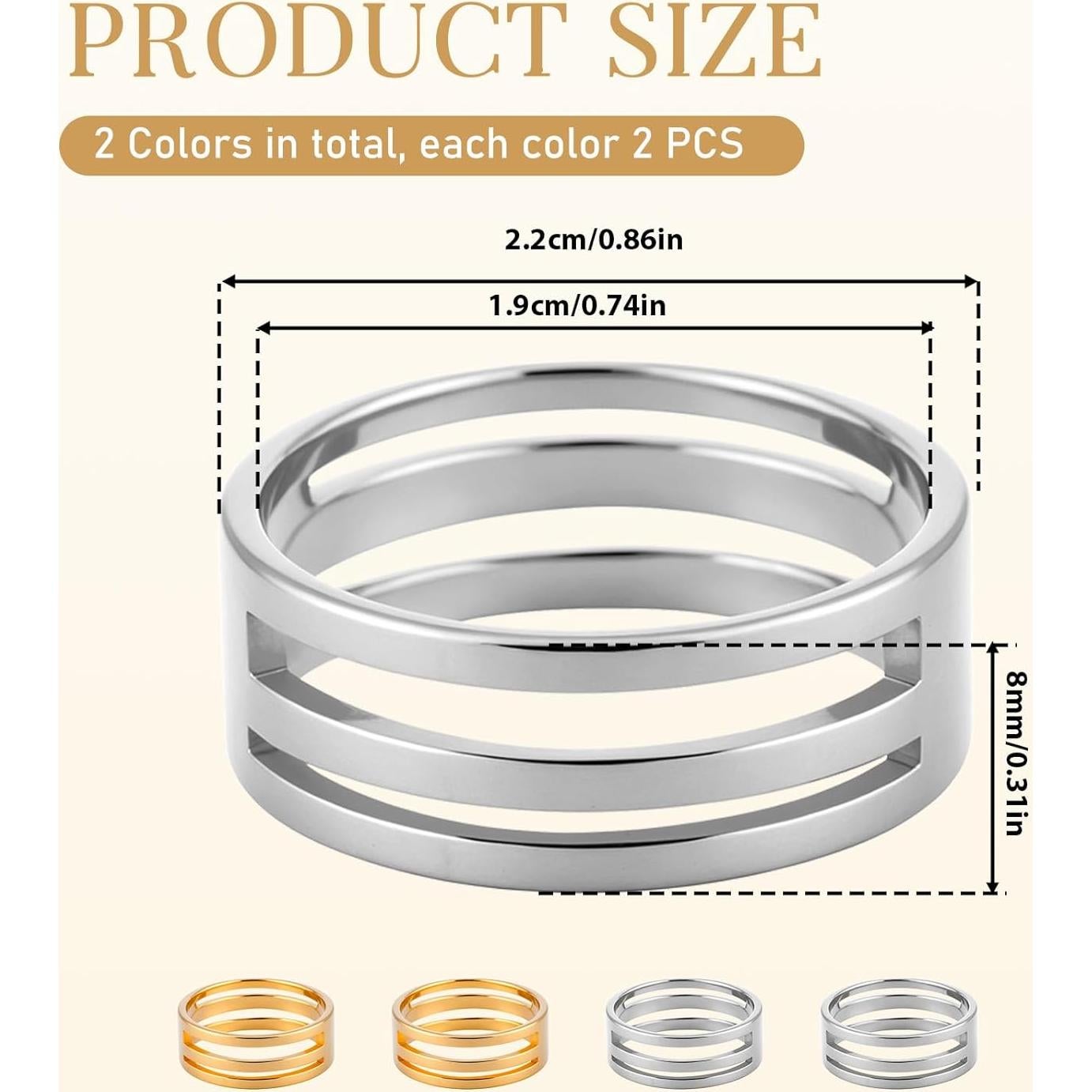 4 Piezas Abridor de Anillos de Salto BOHUIZ Acero Inoxidable