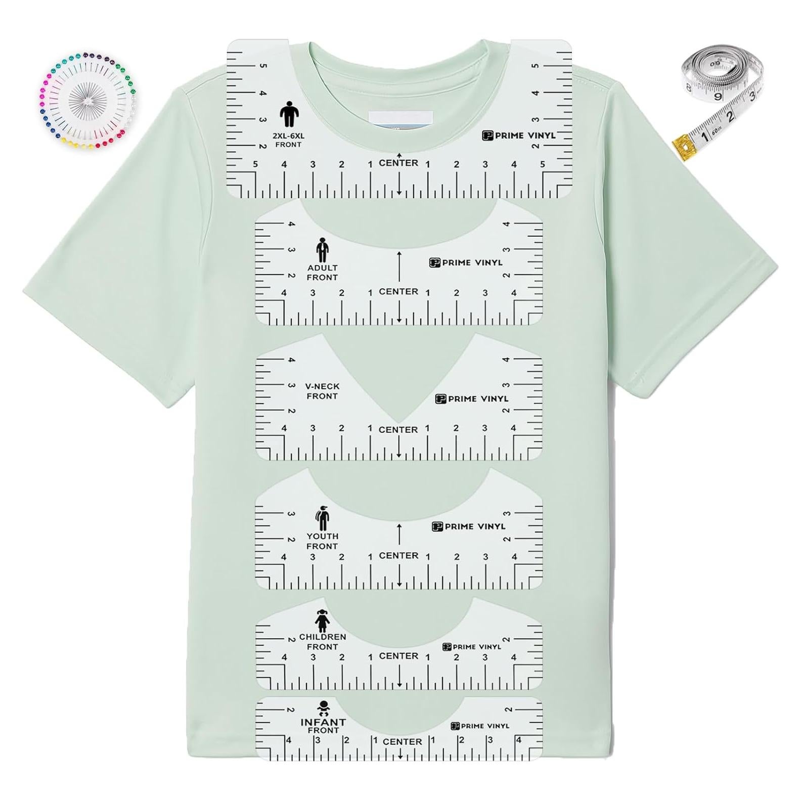 Regla para Camisetas 8 Piezas Prime Vinyl - Alineación Vinilo