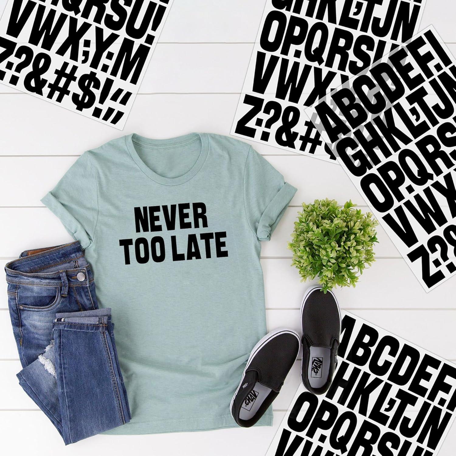 30 Hojas Letras Termoadhesivas Huimdery 1200 Piezas Negro