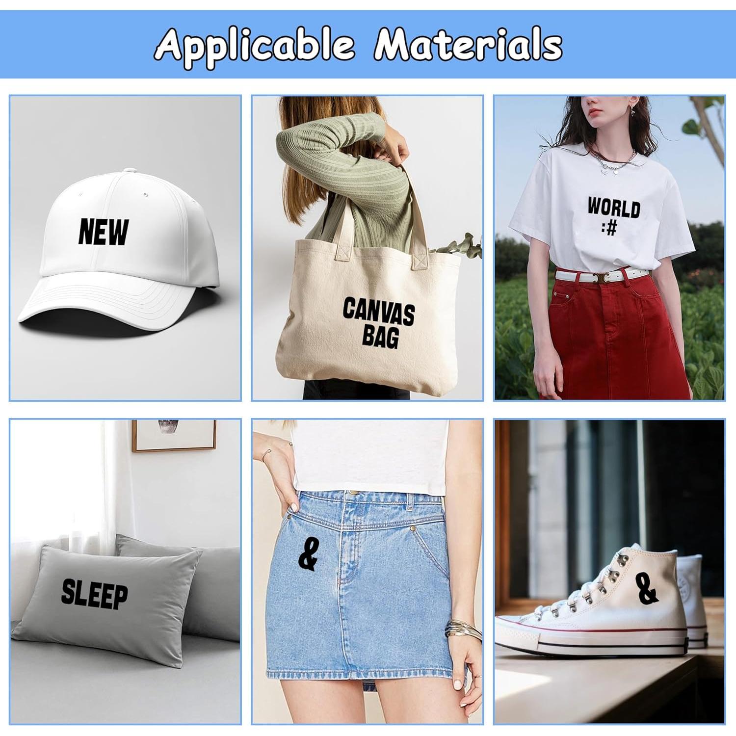 30 Hojas Letras Termoadhesivas Huimdery 1200 Piezas Negro