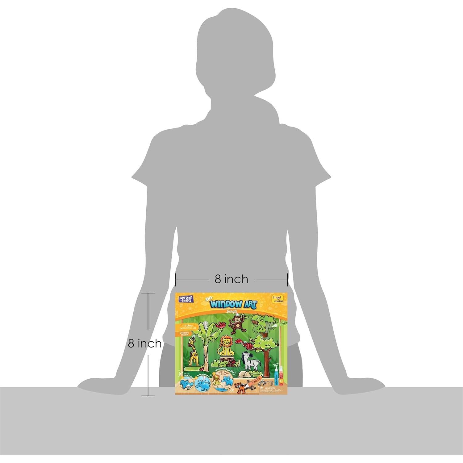 Imagimake Window Art Jungle Suncatcher Kit | Kids Crafts Supplies | Girls Toys Age 6-8 | Arts and Crafts for Kids Ages 8-12 | Creative Fun Craft Kit | Gifts for 5 Year Old Boys & Girls