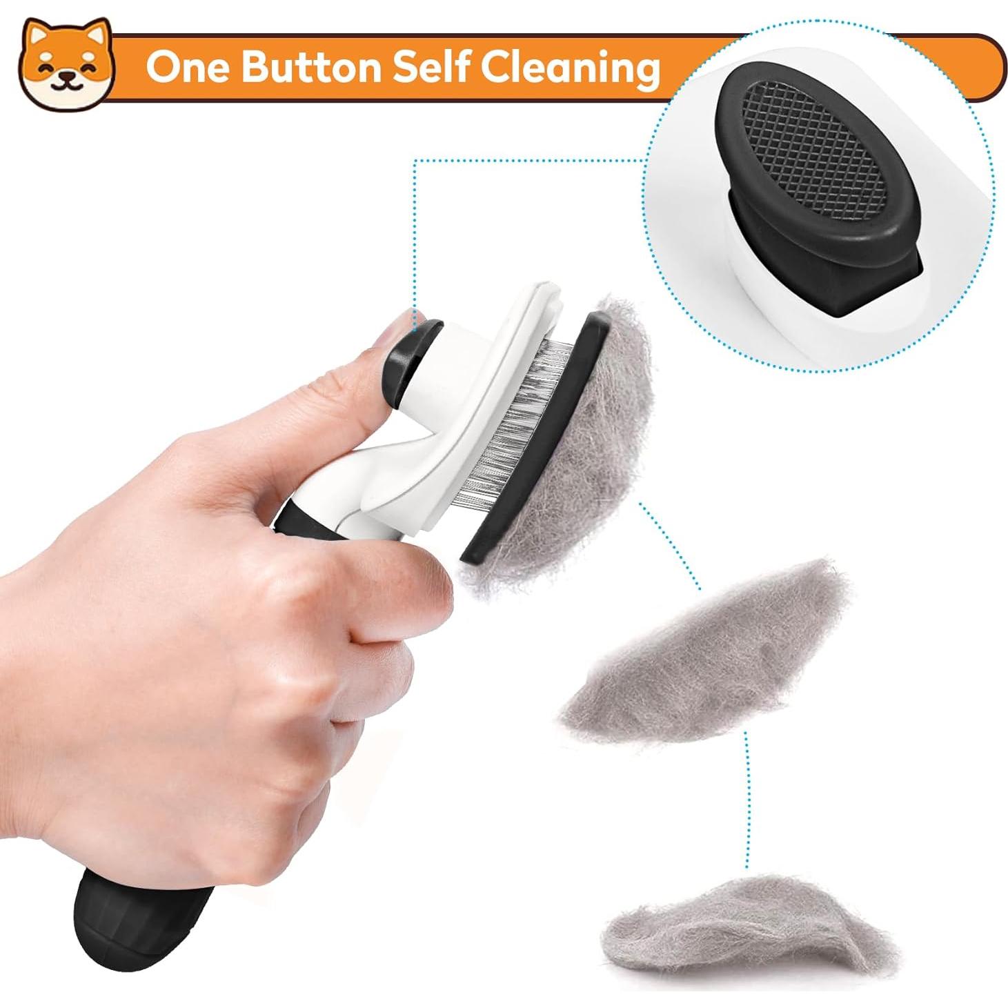 Cepillo Autolimpiante para Perros y Gatos PWOD - Negro