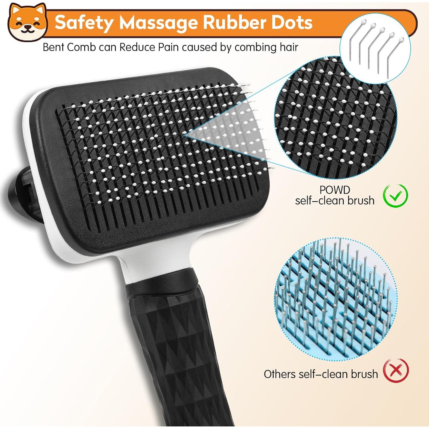 Cepillo Autolimpiante para Perros y Gatos PWOD - Negro